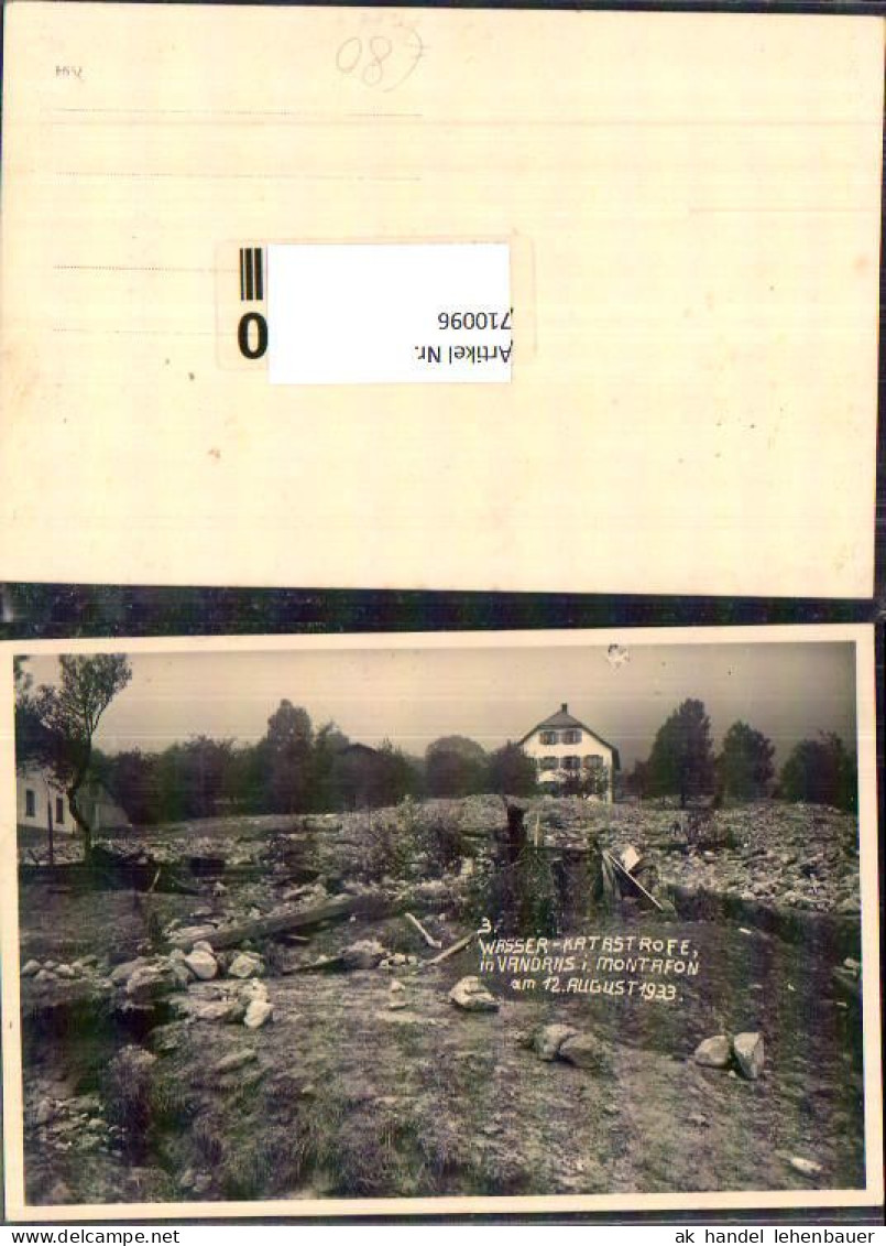 710096 Vandans Im Montafon Wasser Katastrophe 12. August 1933 Bez. Bludenz - Bludenz