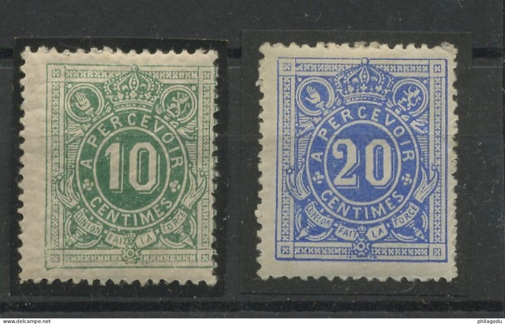 Taxes 1 Et 2A * Très Frais  Cote 34 €  10c Pli De Gomme D'origine - Briefmarken