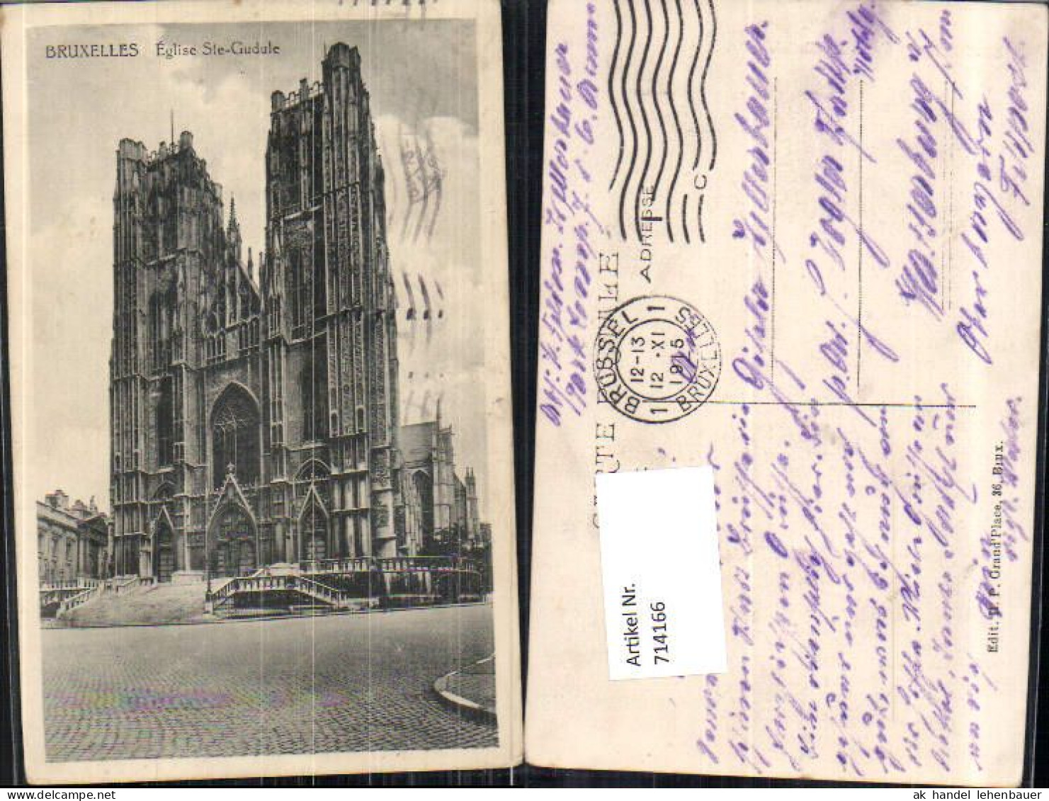 714166 Brüssel Bruxelles Eglise St. Gudule Feldpost Wasserburg Am Inn - Non Classificati