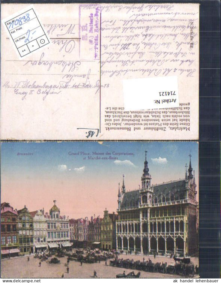 714121 Brüssel Bruxelles Grand Place Maison Feldpost Öhringen Fam. Stolzenberger - Non Classificati