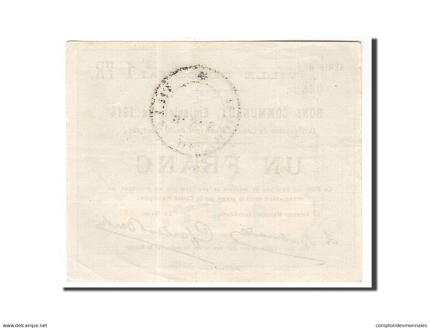 Billet, France, Douai, 1 Franc, 1914, SUP, Pirot:59-723 - Bons & Nécessité