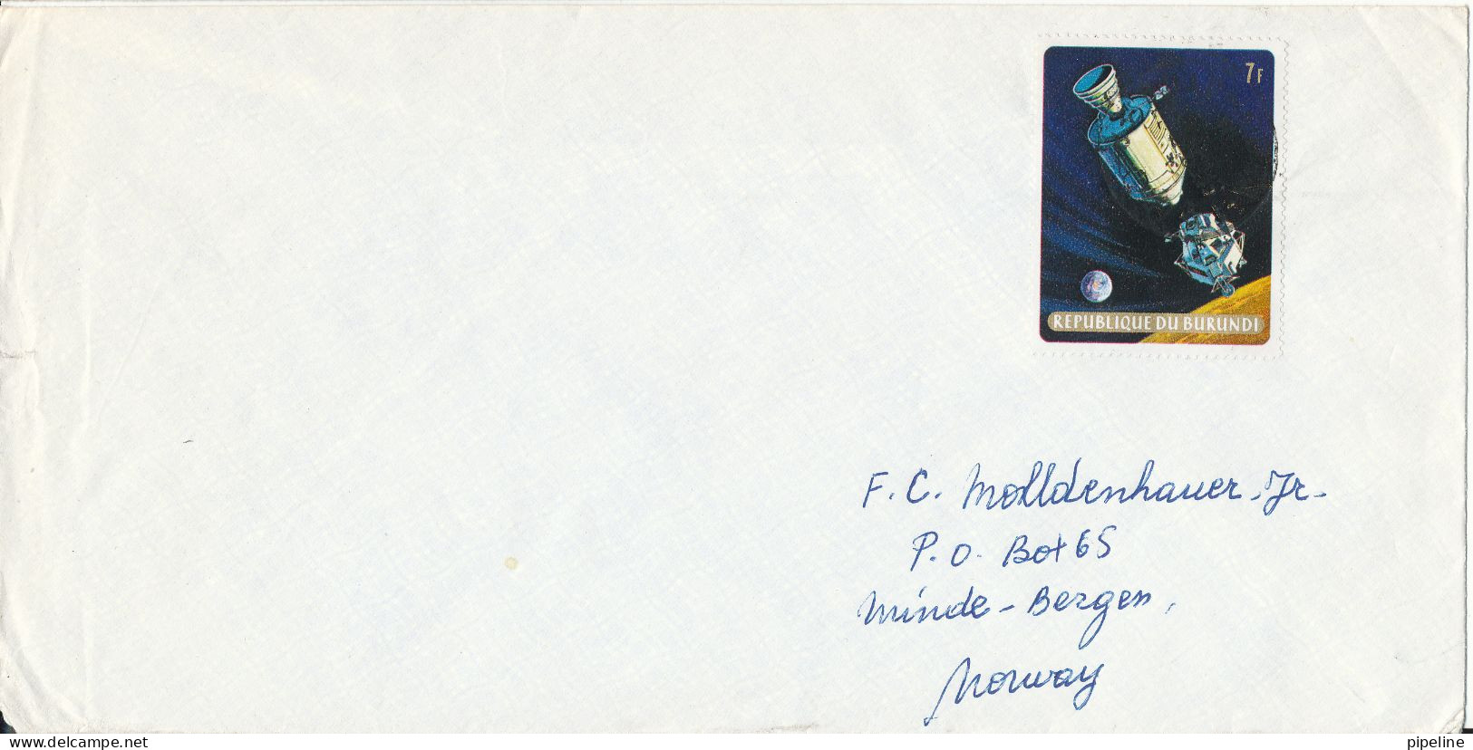 Burundi Cover Sent To Norway 22-12-1969 Single Franked SPACE - Gebraucht