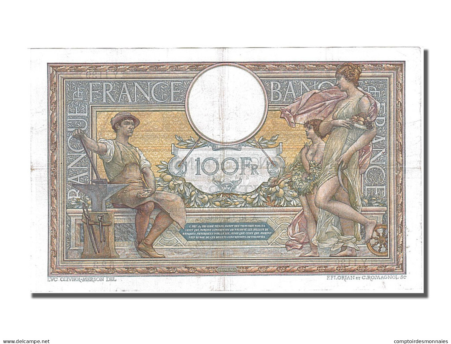 Billet, France, 100 Francs, 100 F 1908-1939 ''Luc Olivier Merson'', 1909 - 100 F 1908-1939 ''Luc Olivier Merson''