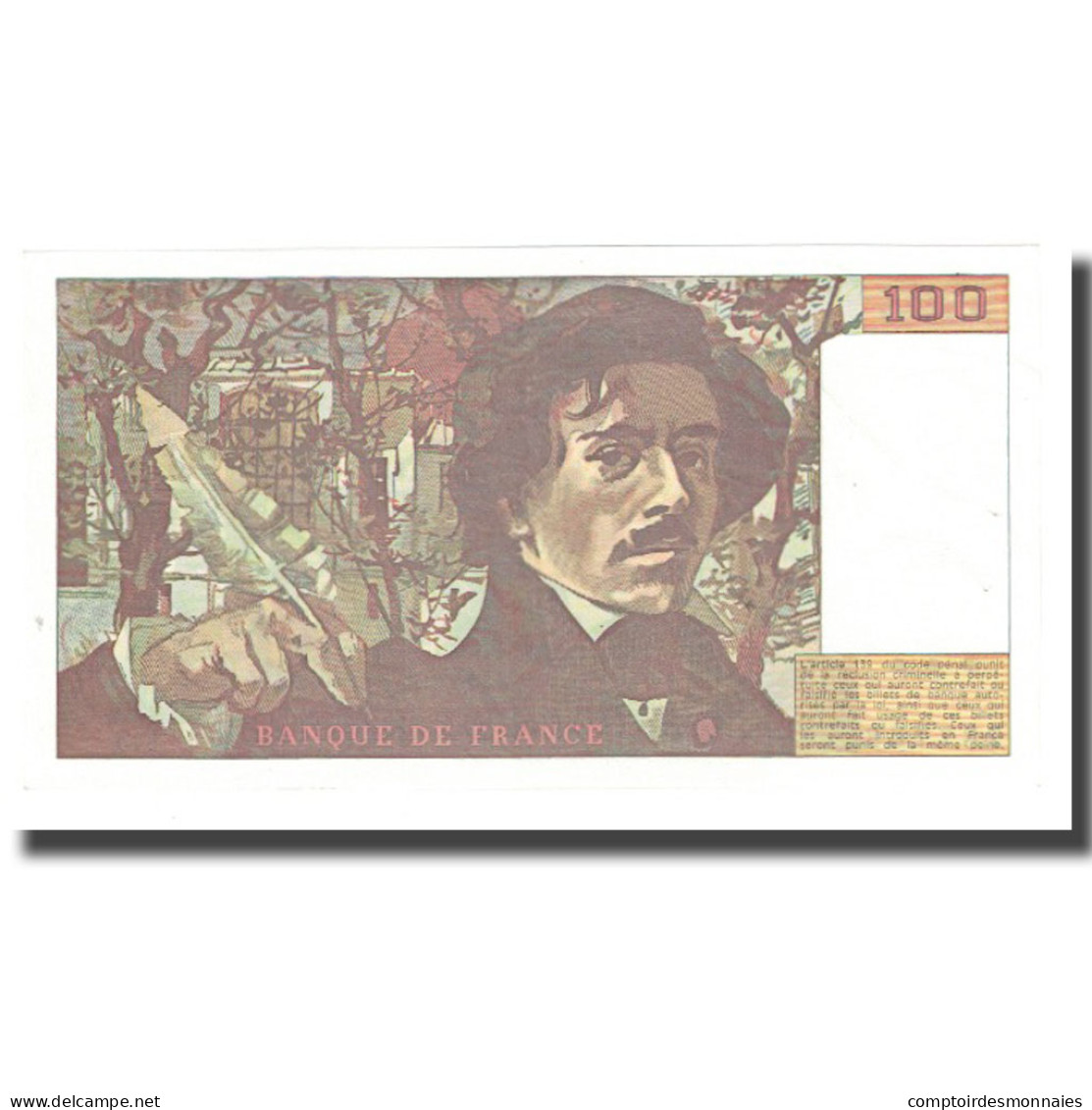 France, 100 Francs, Delacroix, 1978, BRUNEEL, BONARDIN, VIGIER, NON HACHURÉ - 100 F 1978-1995 ''Delacroix''