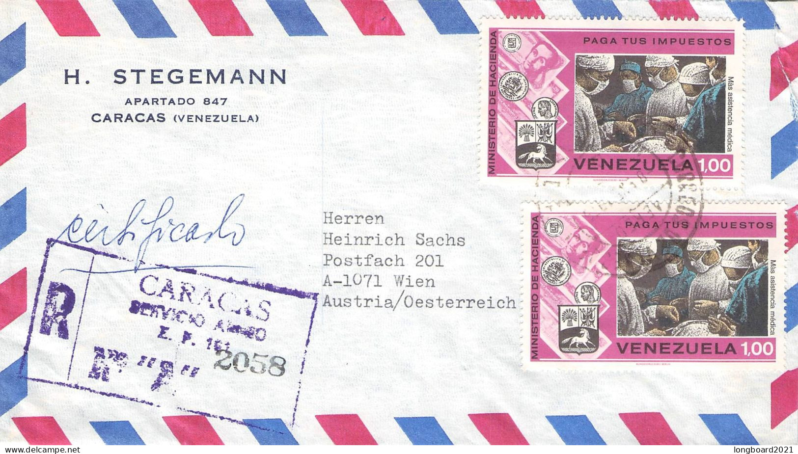 VENEZUELA - AIRMAIL > WIEN/AT / 7059 - Venezuela