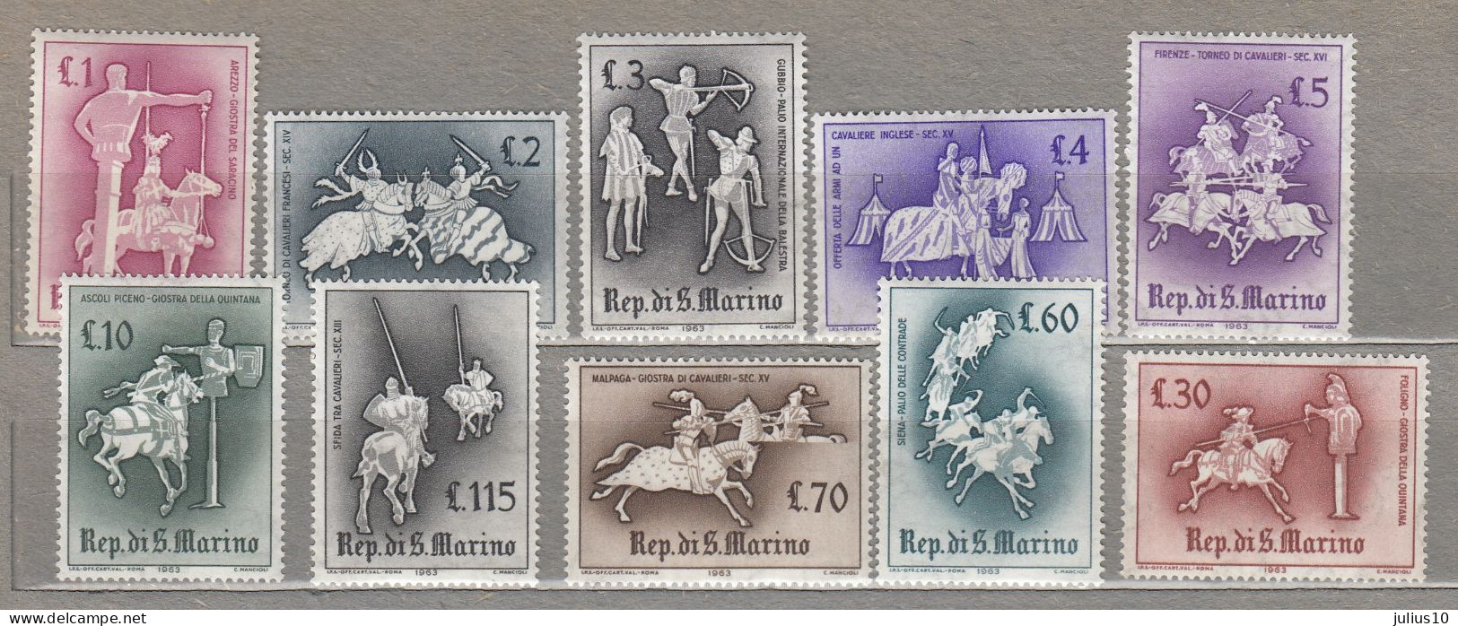 SAN MARINO 1963 History MNH(**) 764-773 #22610 - Unused Stamps