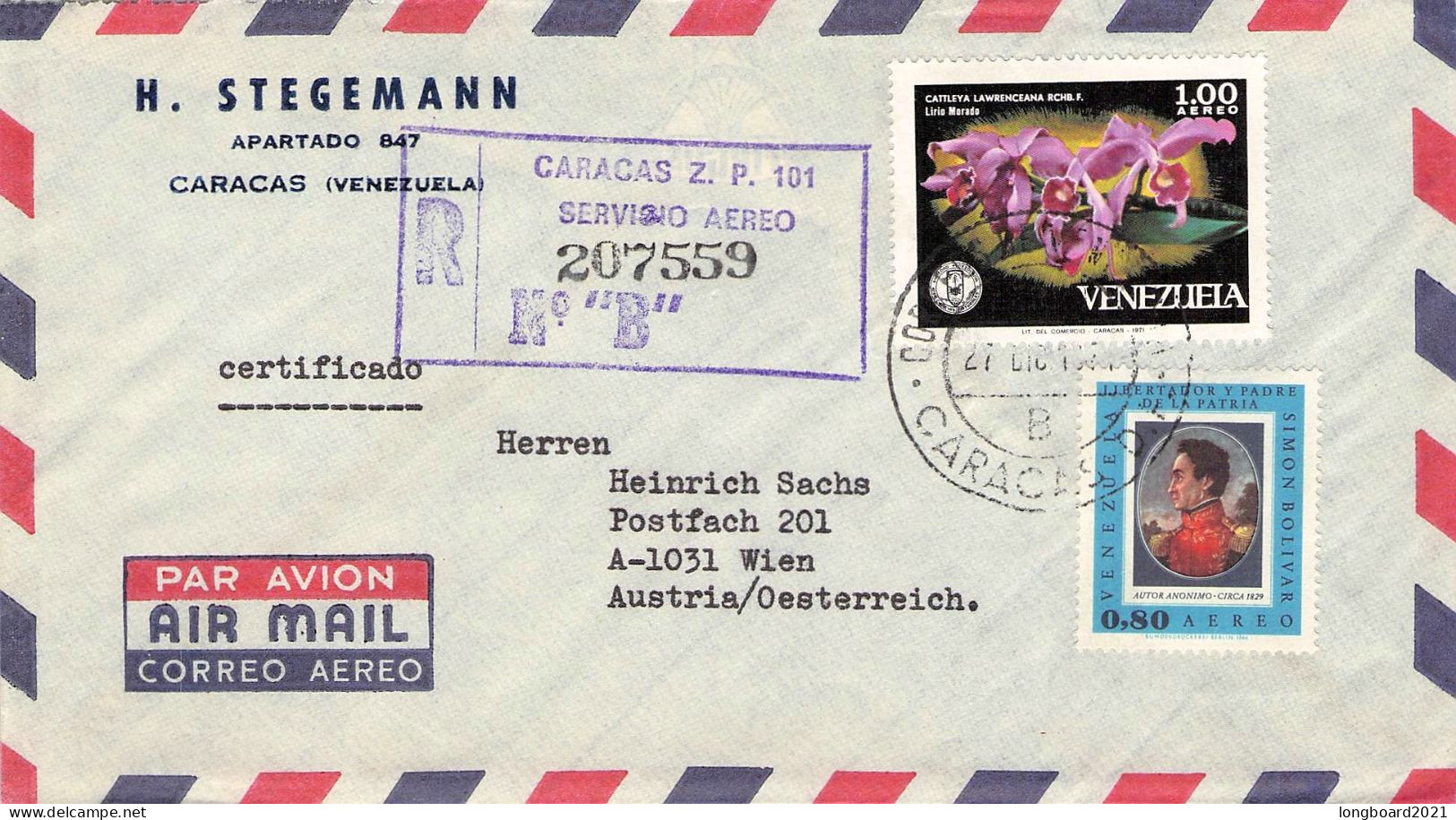 VENEZUELA - AIRMAIL > WIEN/AT / 7062 - Venezuela