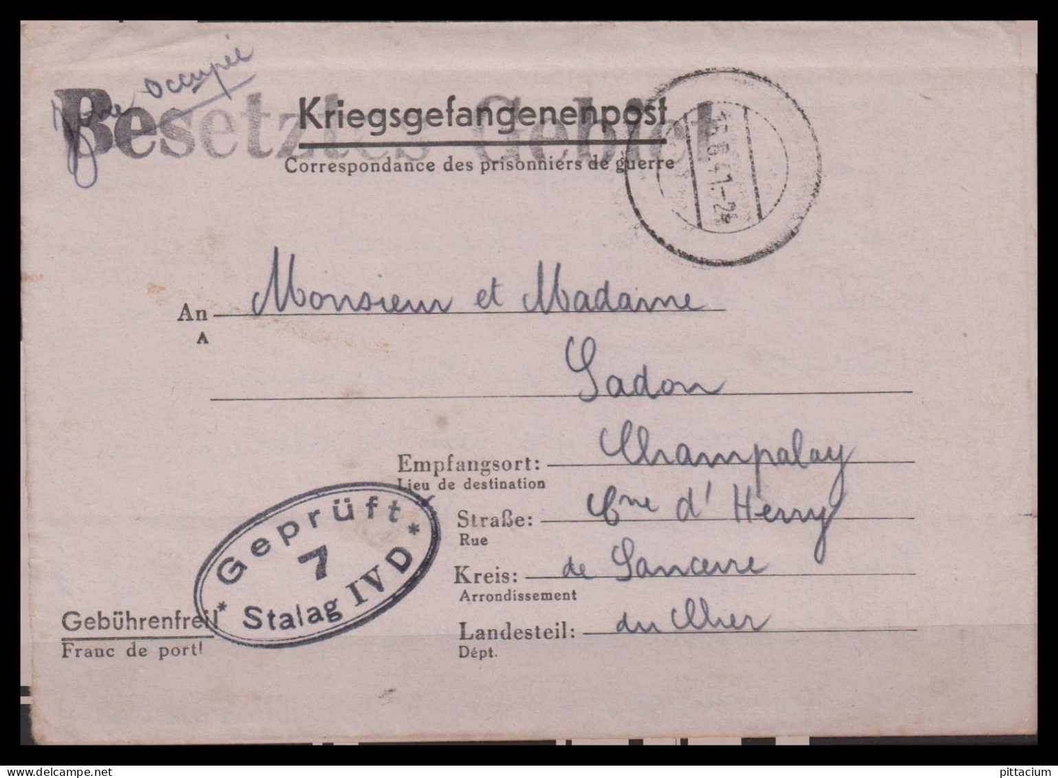 Deutschland 1941: Kriefgsgefangenenpost  | Weltkrieg, Besatzung, Gefangenenpost | Torgau, Herry;Cher - Courriers De Prisonniers