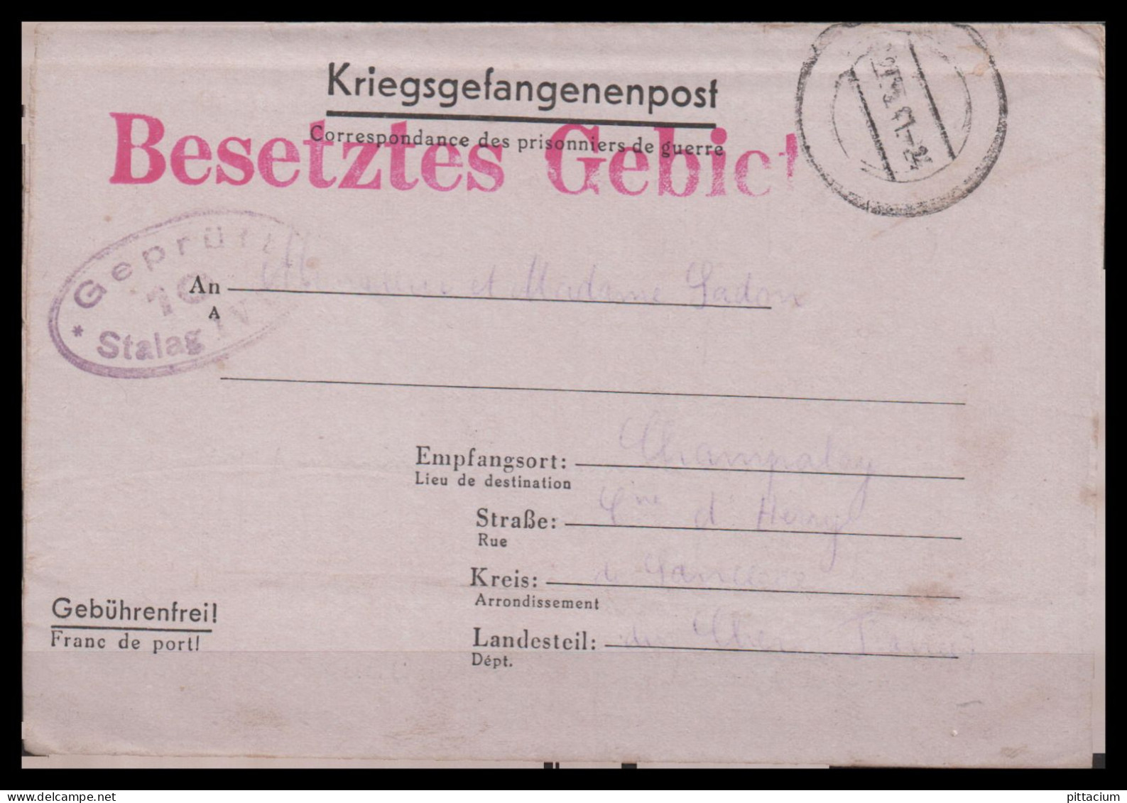 Deutschland 1941: Kriefgsgefangenenpost  | Weltkrieg, Besatzung, Gefangenenpost | Torgau, Herry;Cher - Correos De Prisioneros De Guerra