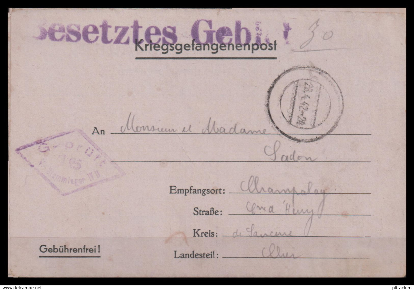 Deutschland 1942: Kriefgsgefangenenpost  | Weltkrieg, Besatzung, Gefangenenpost | Torgau, Herry;Cher - Kriegsgefangenenpost