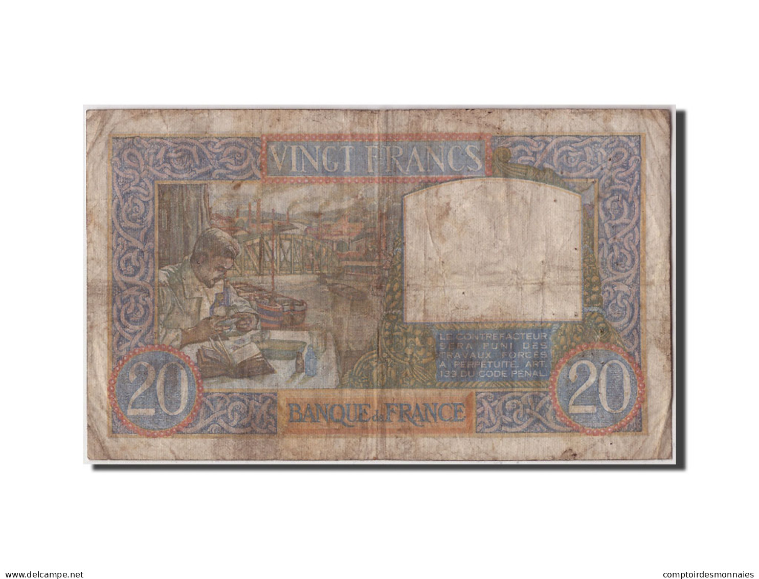 Billet, France, 20 Francs, 20 F 1939-1942 ''Science Et Travail'', 1939 - 20 F 1939-1942 ''Science Et Travail''