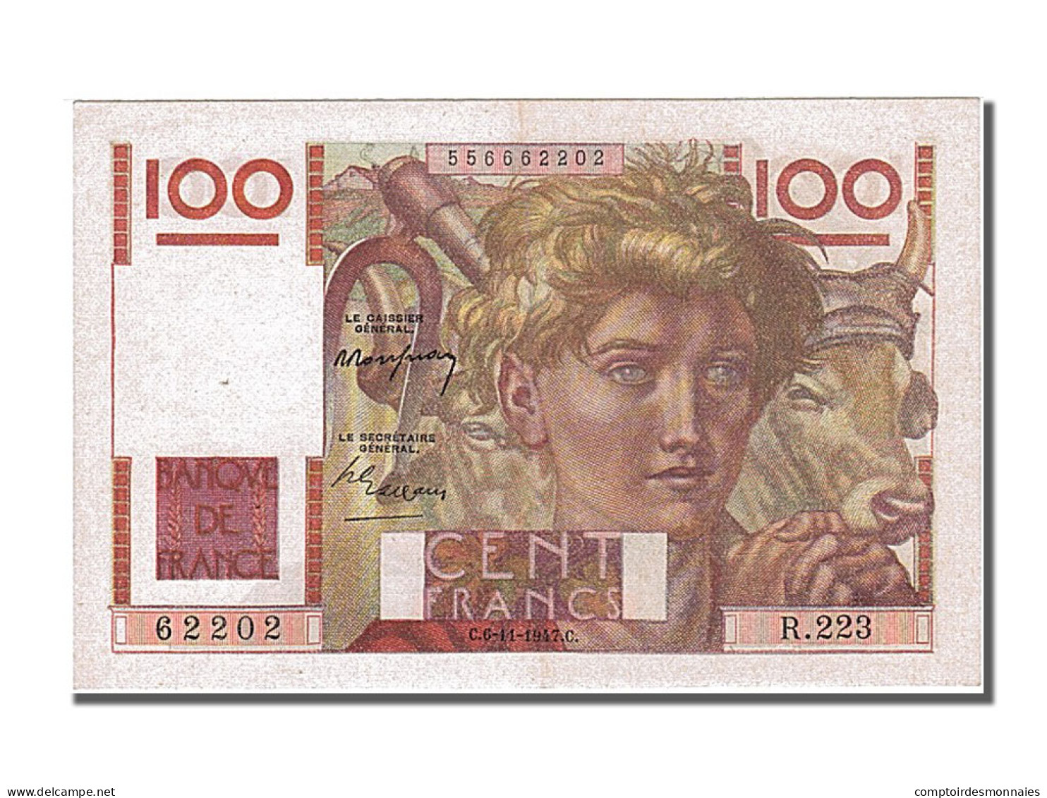 Billet, France, 100 Francs, 100 F 1945-1954 ''Jeune Paysan'', 1947, 1947-11-06 - 100 F 1945-1954 ''Jeune Paysan''