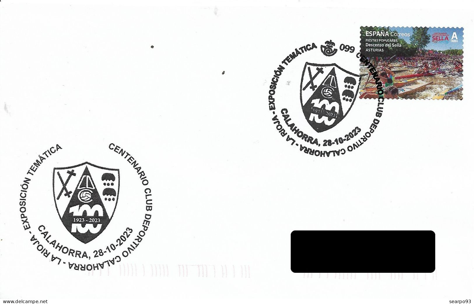 SPAIN. POSTMARK. 100th ANNIV. SPORT CLUB CALAHORRA. FOOTBALL. CALAHORRA. 2023 - Autres & Non Classés