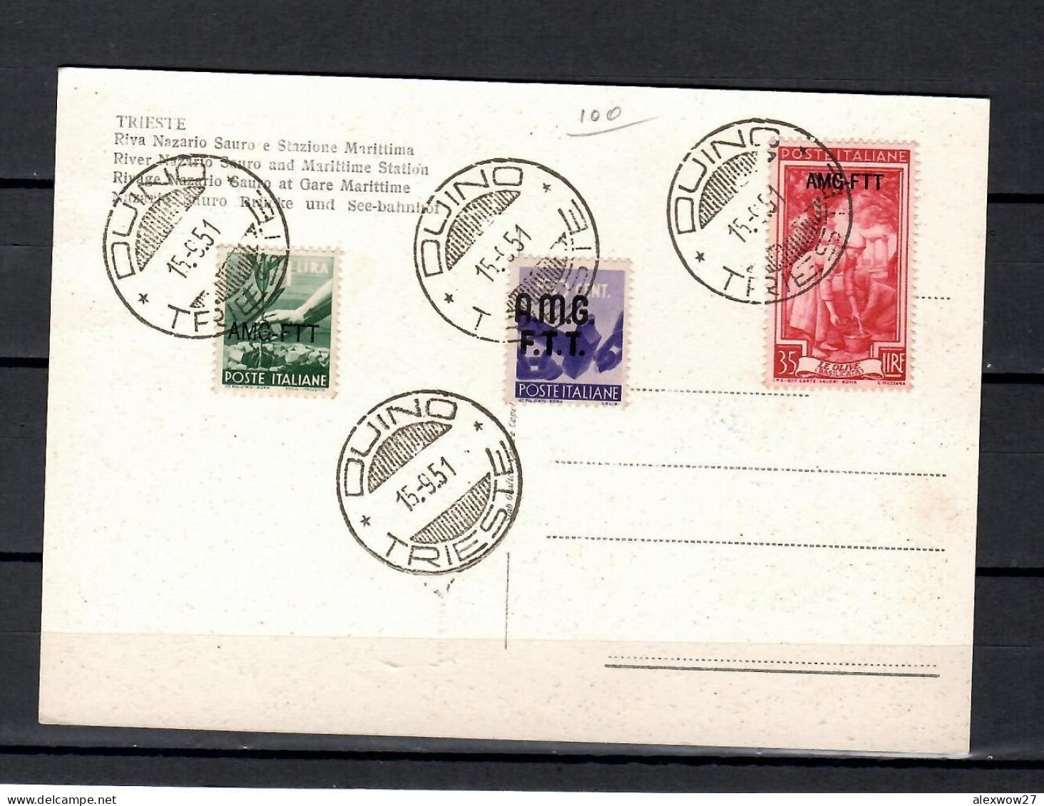 TRIESTE A  1951  Cartolina Filatelica - Storia Postale