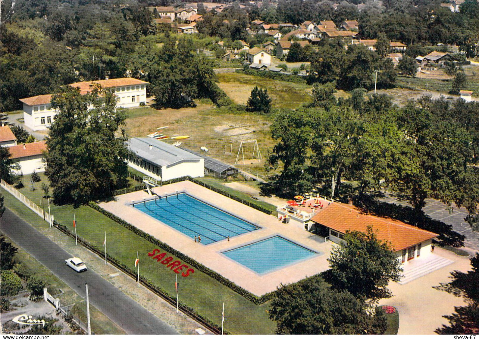 40 - Sabres - Vue Aérienne - La Piscine - Sabres