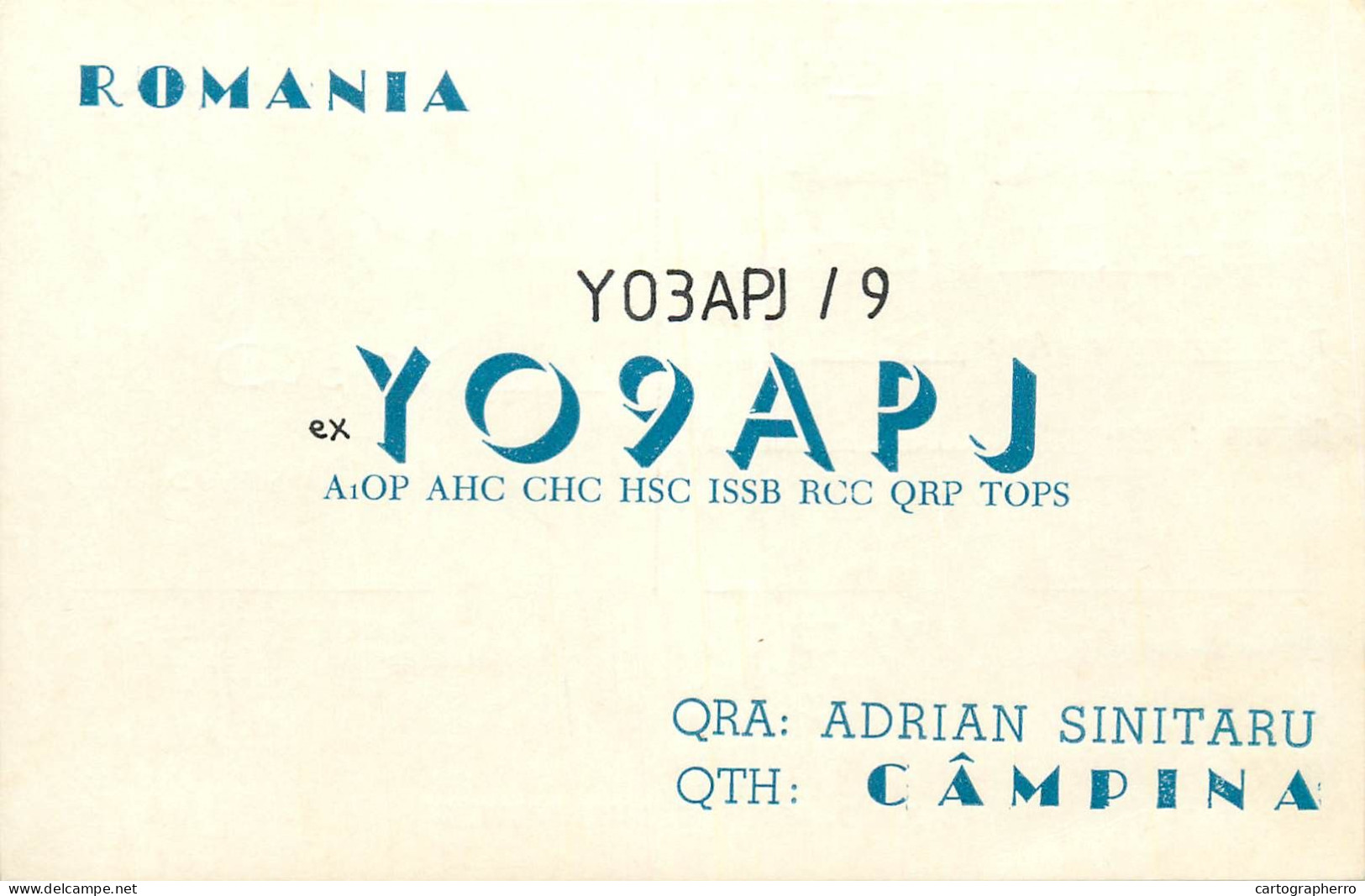 QSL Card ROMANIA Radio Amateur Station YO9APJ Adrian Sanitaru - Amateurfunk