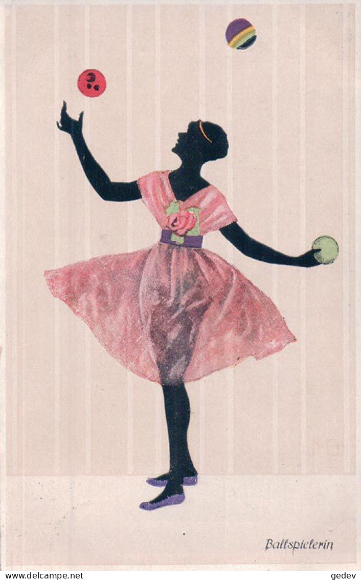 Marte Graf Illustrateur, Silhouette, Art Deco, Femme Et Jeux De Balles (228) - Graf, Marte