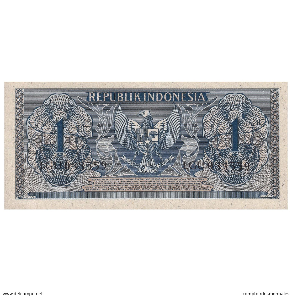 Indonésie, 1 Rupiah, 1956, KM:74, NEUF - Indonésie