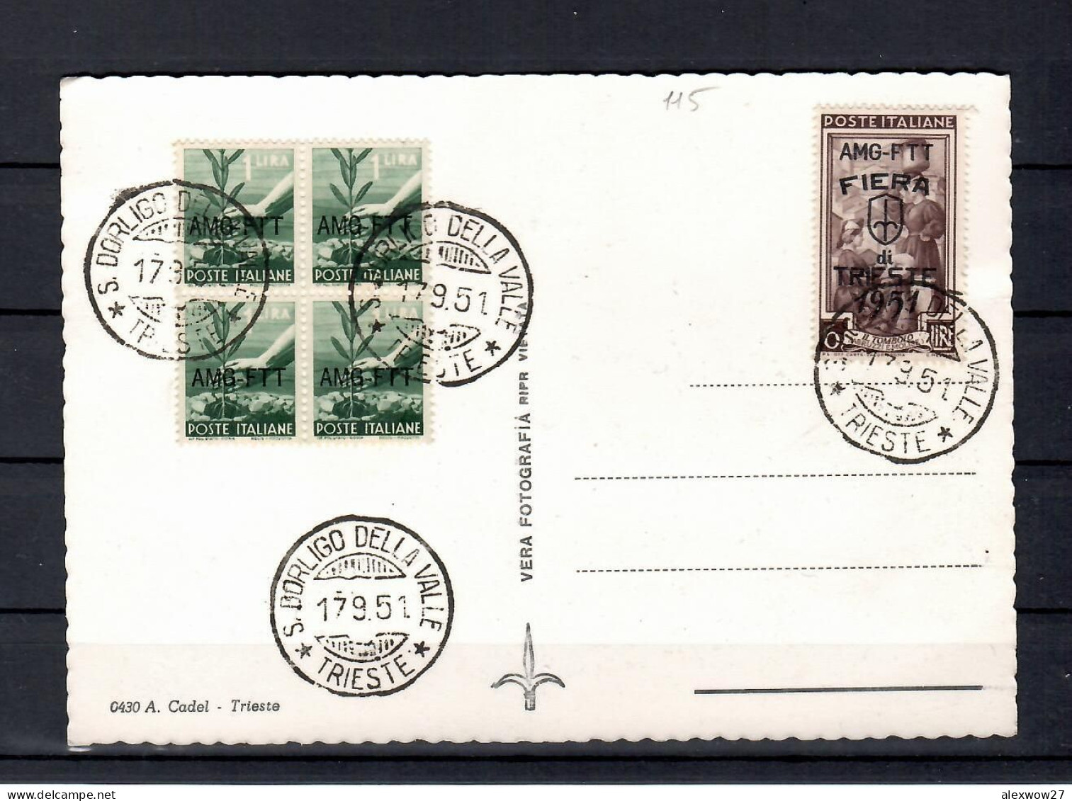 TRIESTE A  1951  Cartolina Filatelica - Poststempel