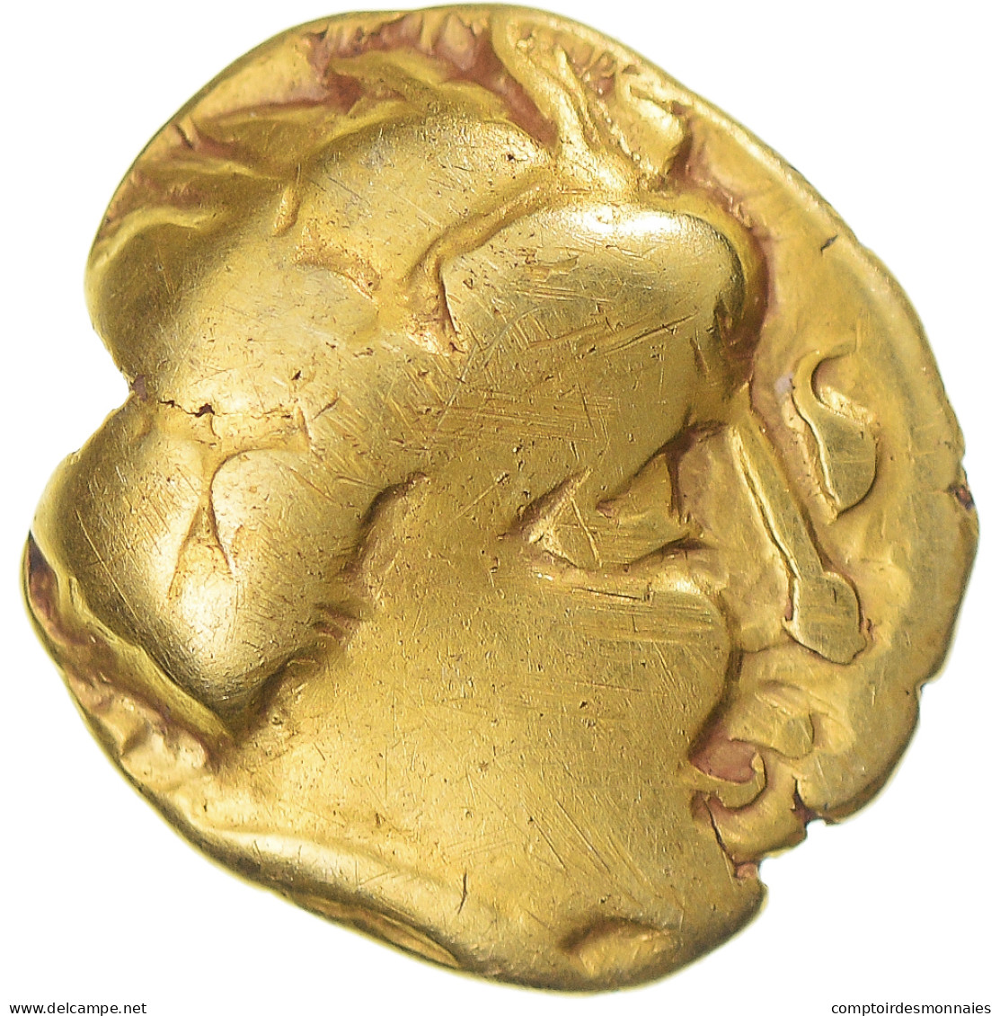 Monnaie, Aulerques Cenomans, 1/4 Statère, 1st Century BC, Le Mans, TB, Or - Gallië