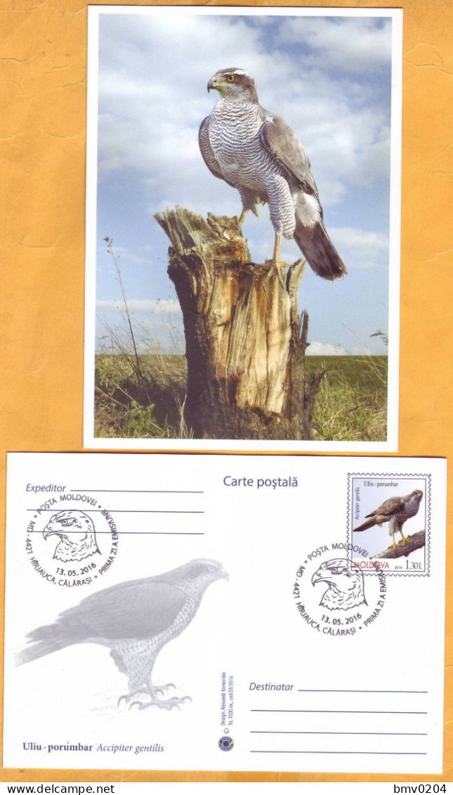 2016  Moldova FDC Fauna, Birds Of Prey, Of Prey, Eagles - Águilas & Aves De Presa