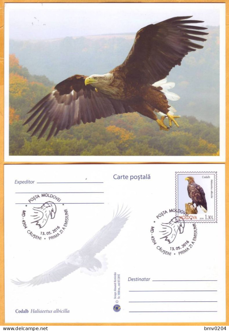 2016  Moldova FDC Fauna, Birds Of Prey, Of Prey, Eagles - Águilas & Aves De Presa