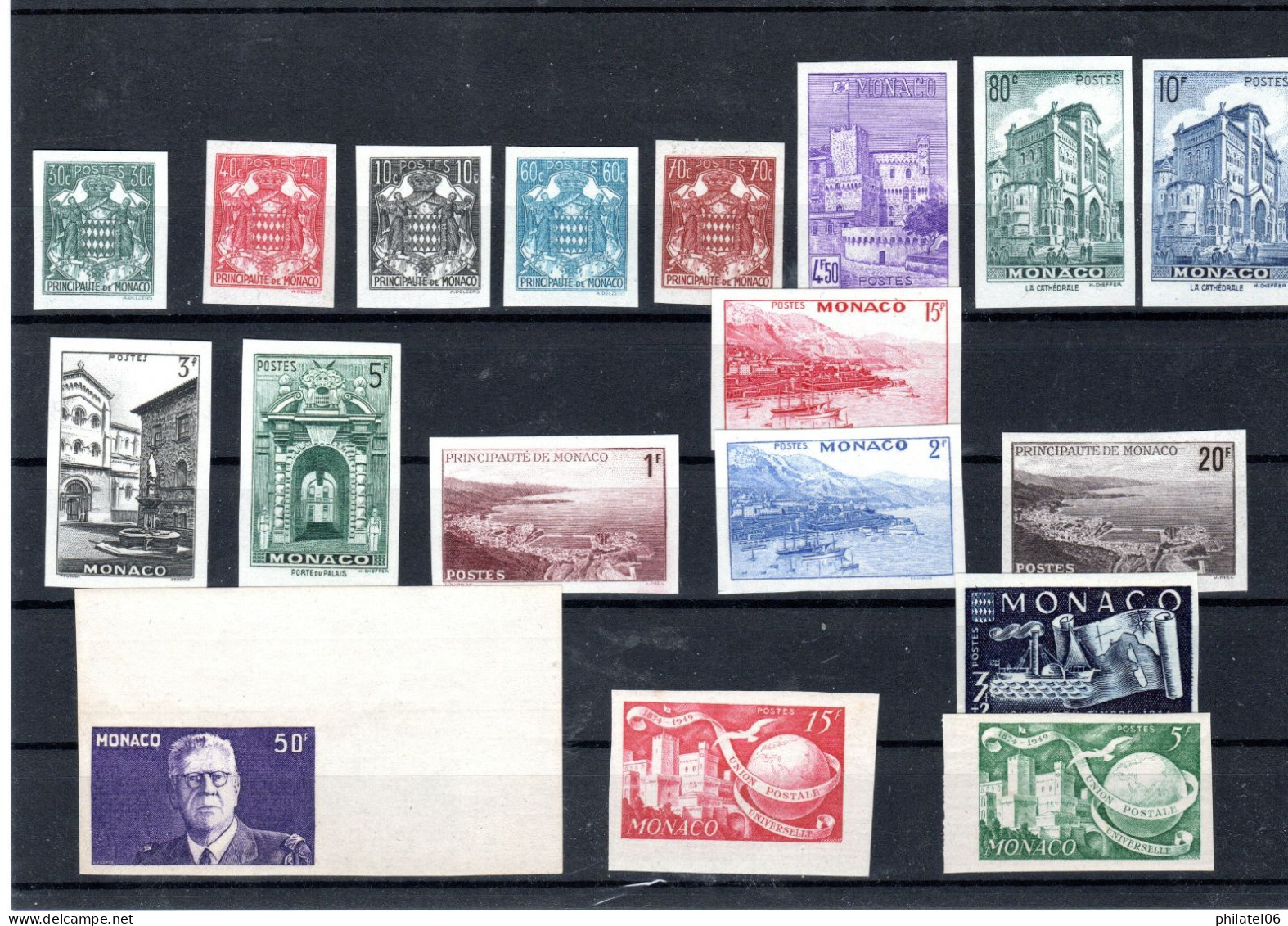 MONACO, BEL ENSEMBLE DE NON DENTELES MNH**, COTANT 200 EUROS. - Collections, Lots & Series