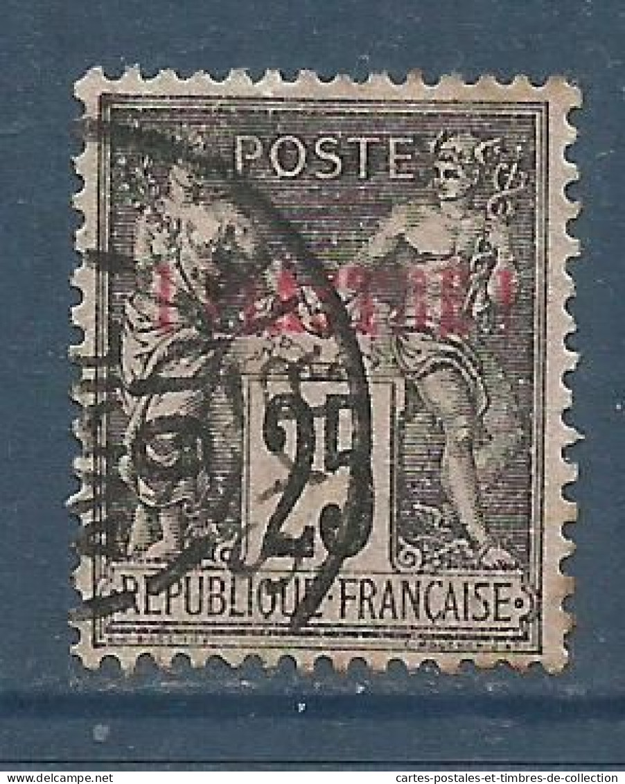 LEVANT , Bureaux Française  . 1 Piastre Sur 25 Cts , 1886-1901 , N° YT 4 , Voir Scans , µ - Used Stamps