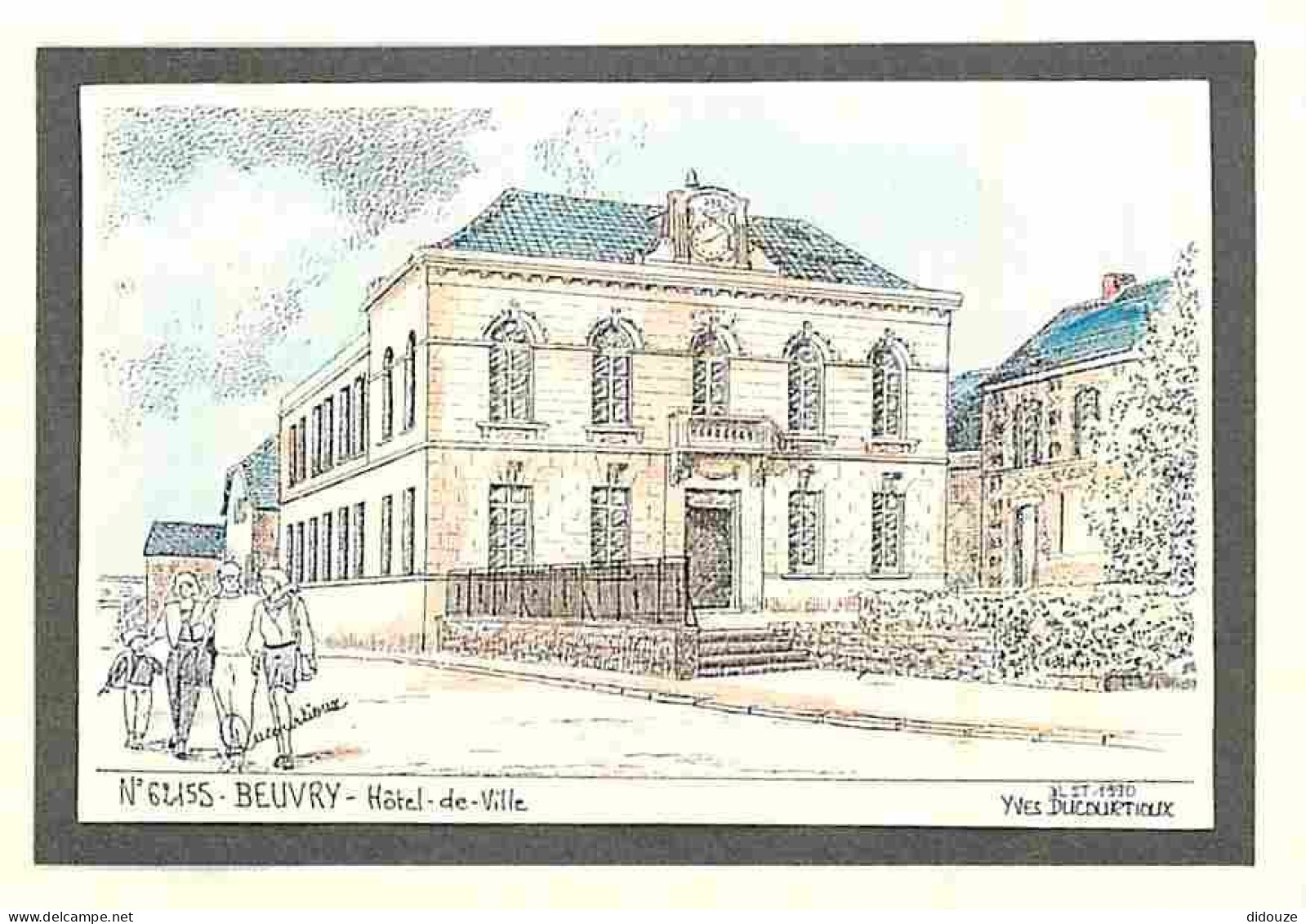 62 - Beuvry - L'Hotel De Ville - Peinture De Yves Ducourtioux - Carte Neuve - CPM - Voir Scans Recto-Verso - Beuvry