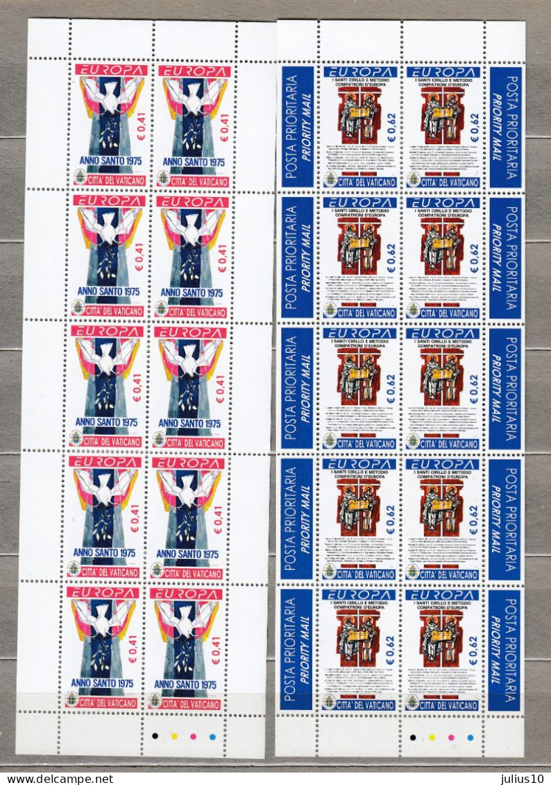 EUROPA CEPT POSTER ART 2003 Vatican MNH Sheets Mi 1459-1460 #34153 - 2003