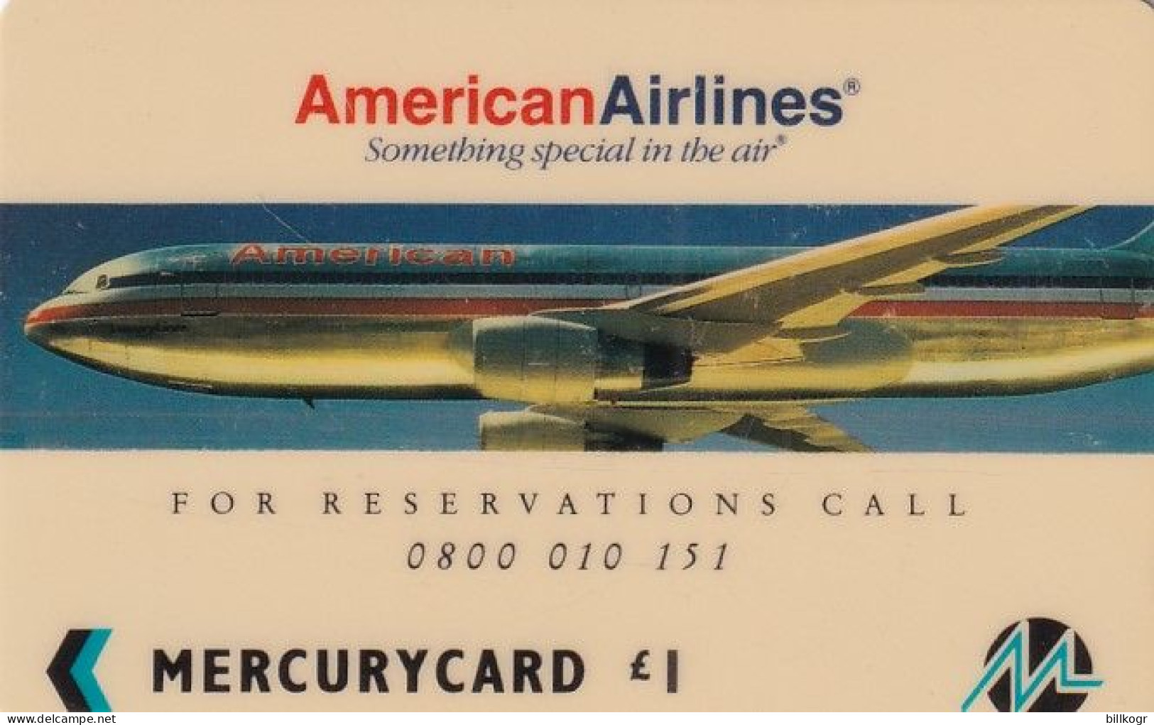 UK - American Airlines(MER228), CN : 20MERB(WB), Tirage %10709, Used - [ 4] Mercury Communications & Paytelco