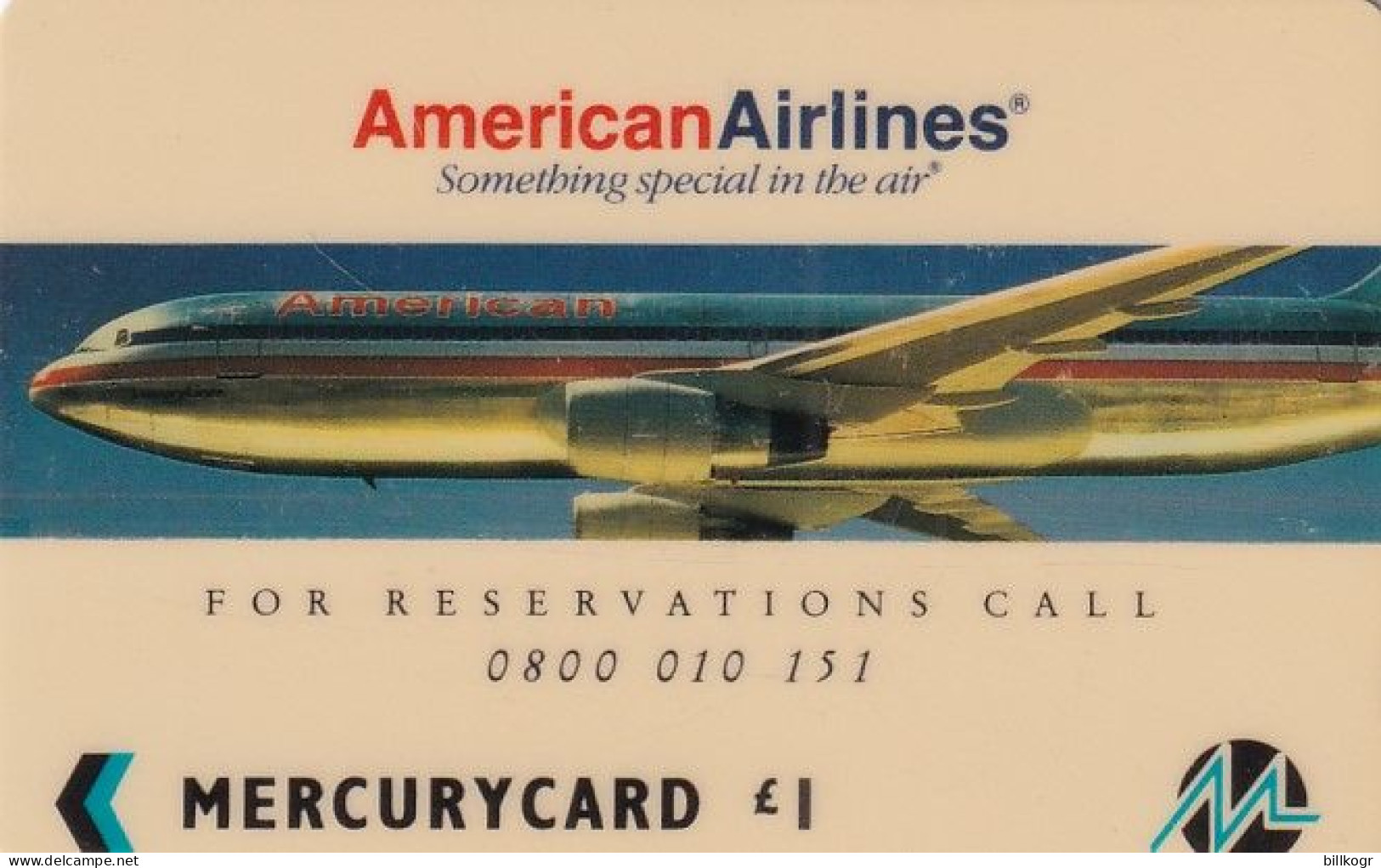 UK - American Airlines(MER228), CN : 20MERB(WB), Tirage %10709, Used - Mercury Communications & Paytelco