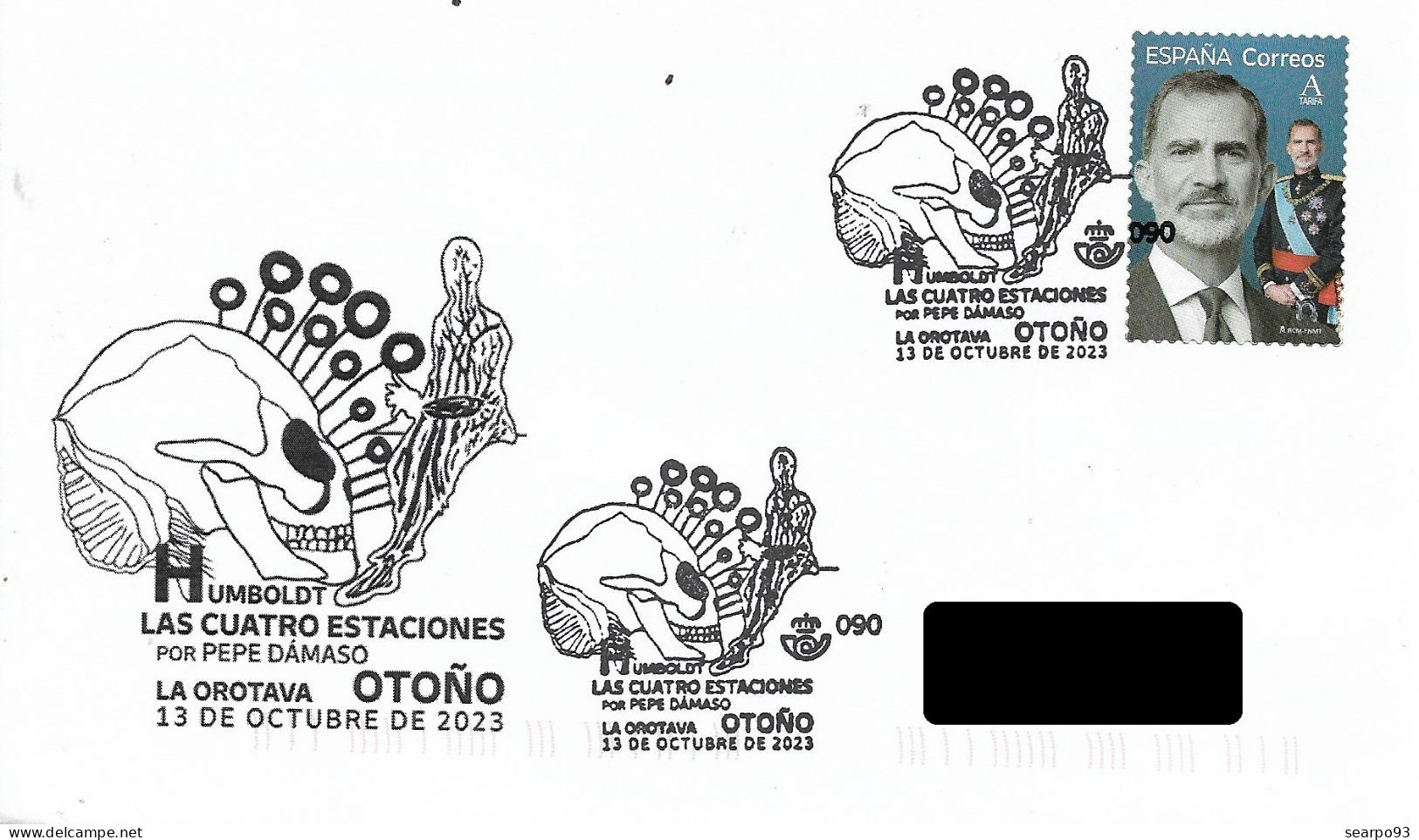 SPAIN. POSTMARK. HUMBOLDT. LAS CUATRO ESTACIONES. PEPE DAMASO. LA OROTAVA. 2023 - Autres & Non Classés