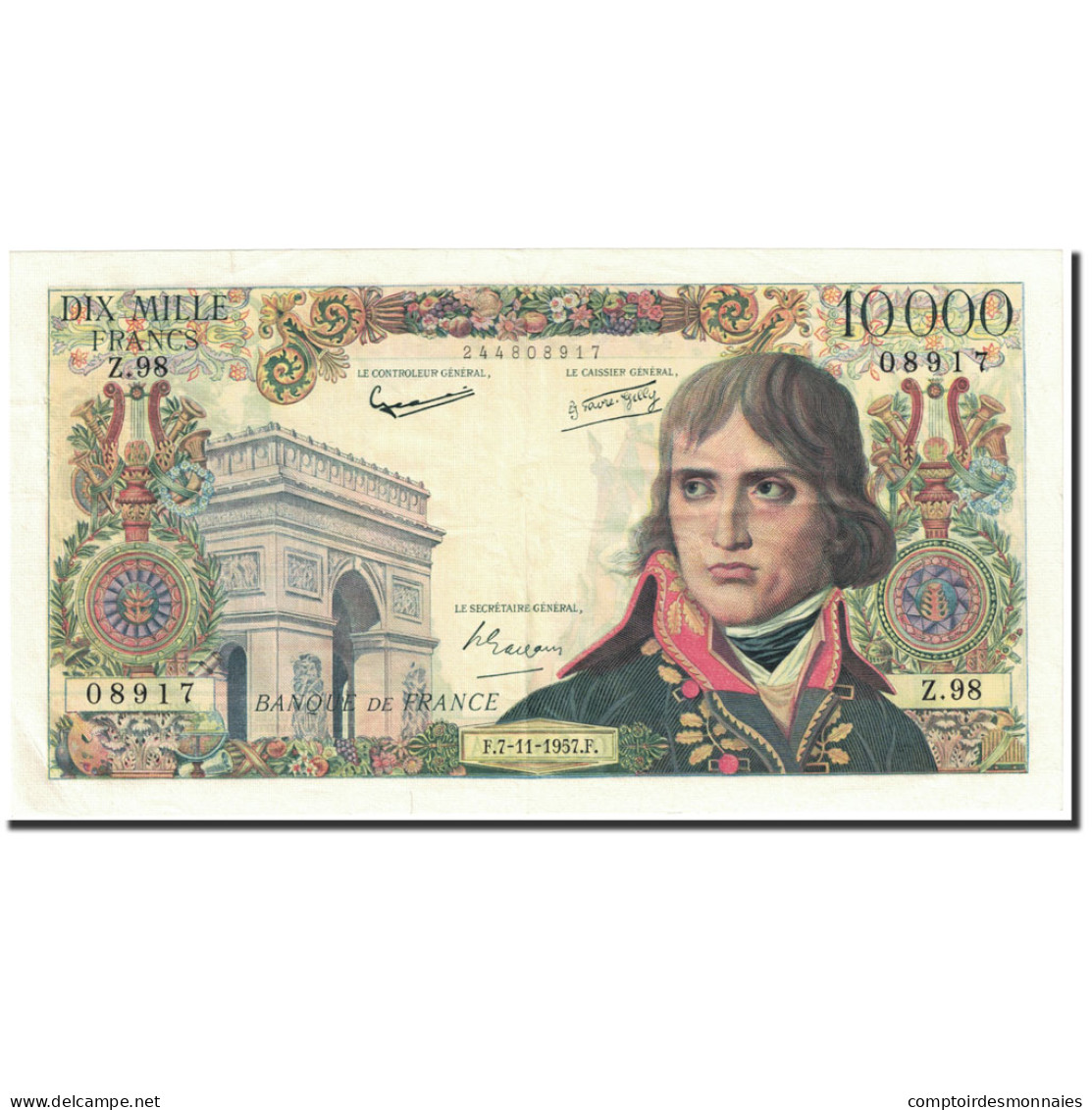 France, 10,000 Francs, 10 000 F 1955-1958 ''Bonaparte'', 1957, 1957-11-07, TTB+ - 10 000 F 1955-1958 ''Bonaparte''