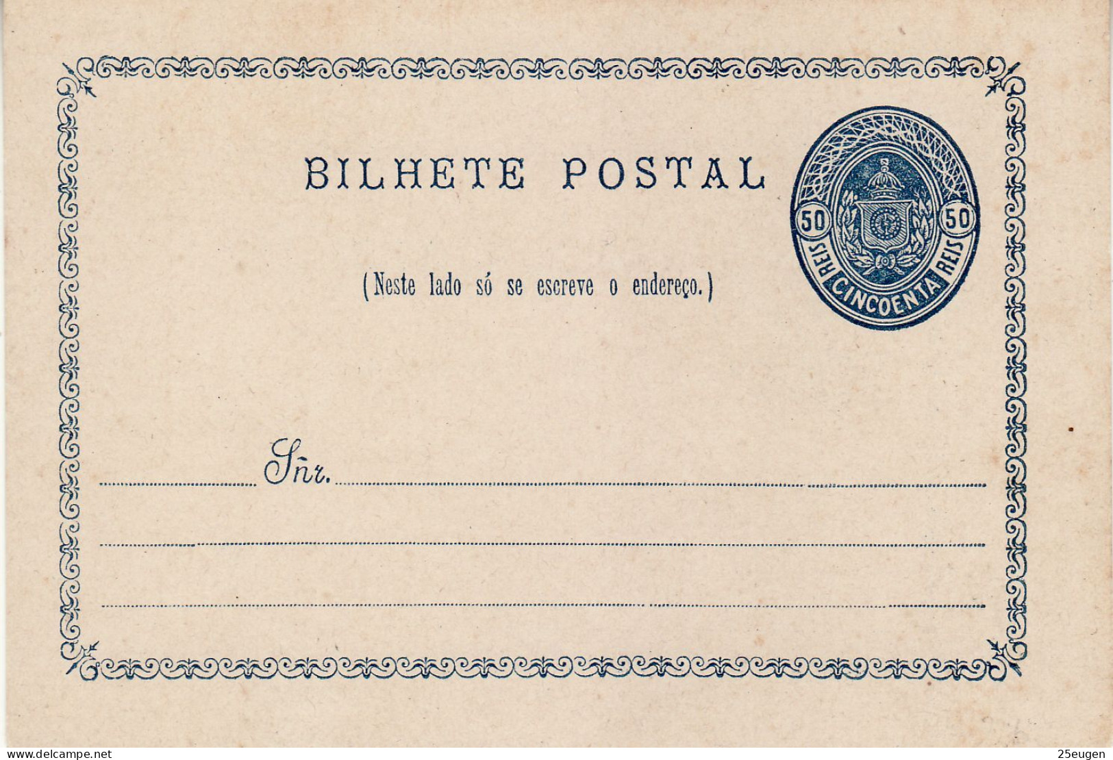 BRAZIL 1880 POSTCARD UNUSED - Postal Stationery