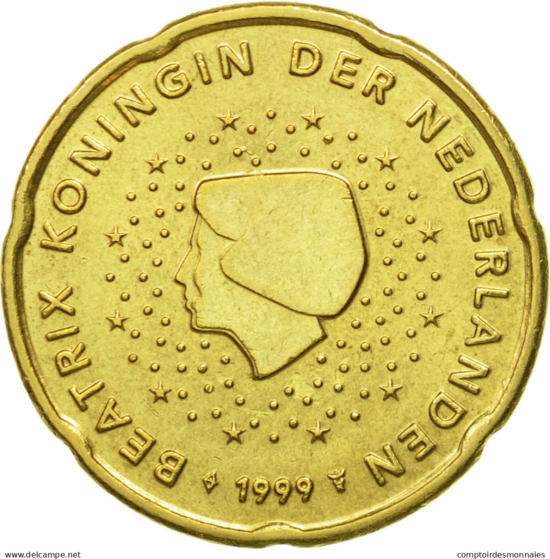 Pays-Bas, 20 Euro Cent, 1999, TTB+, Laiton, KM:238 - Niederlande