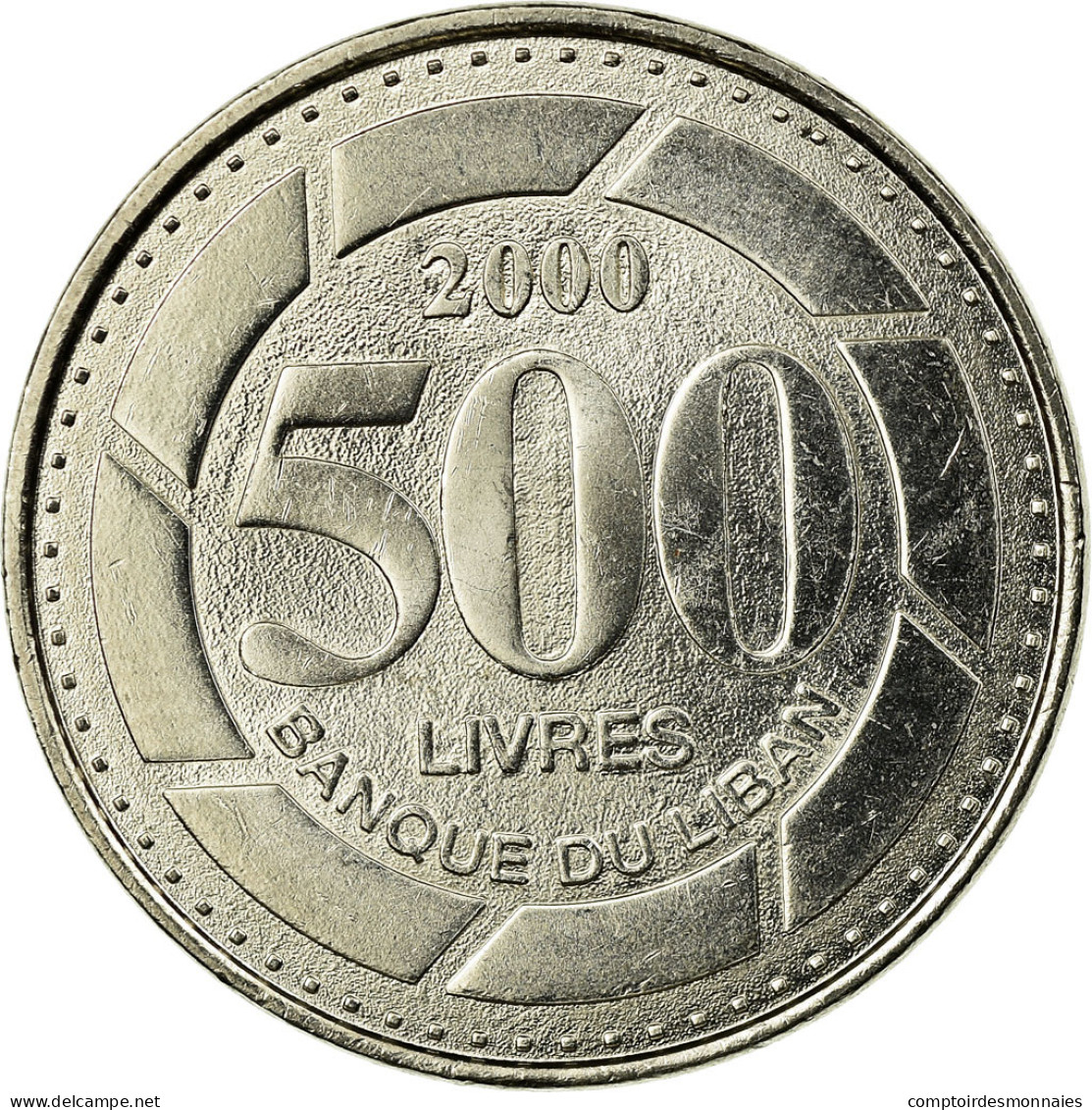 Monnaie, Lebanon, 500 Livres, 2000, TTB+, Nickel Plated Steel, KM:39 - Libano