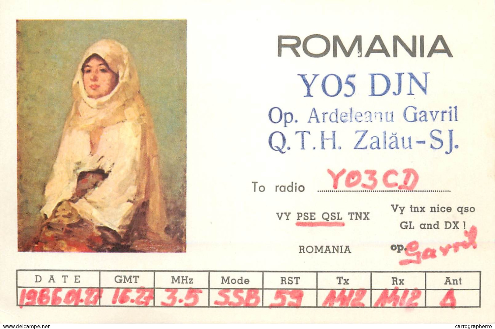 QSL Card ROMANIA Radio Amateur Station YO5DJN Ardeleanu Gavril - Radio Amatoriale