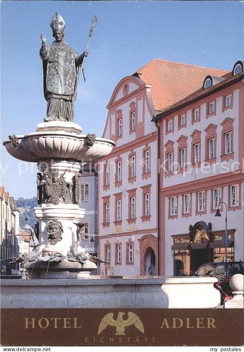 72247036 Eichstaett Oberbayern Hotel Adler Mit Brunnen Blumenberg - Eichstaett