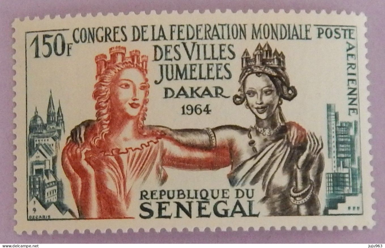 SENEGAL YT PA 41 NEUF**MNH "CONGRES DE LA FEDERATION MONDIALE DES VILLES JUMELEES A DAKAR" ANNÉE 1964 - Senegal (1960-...)