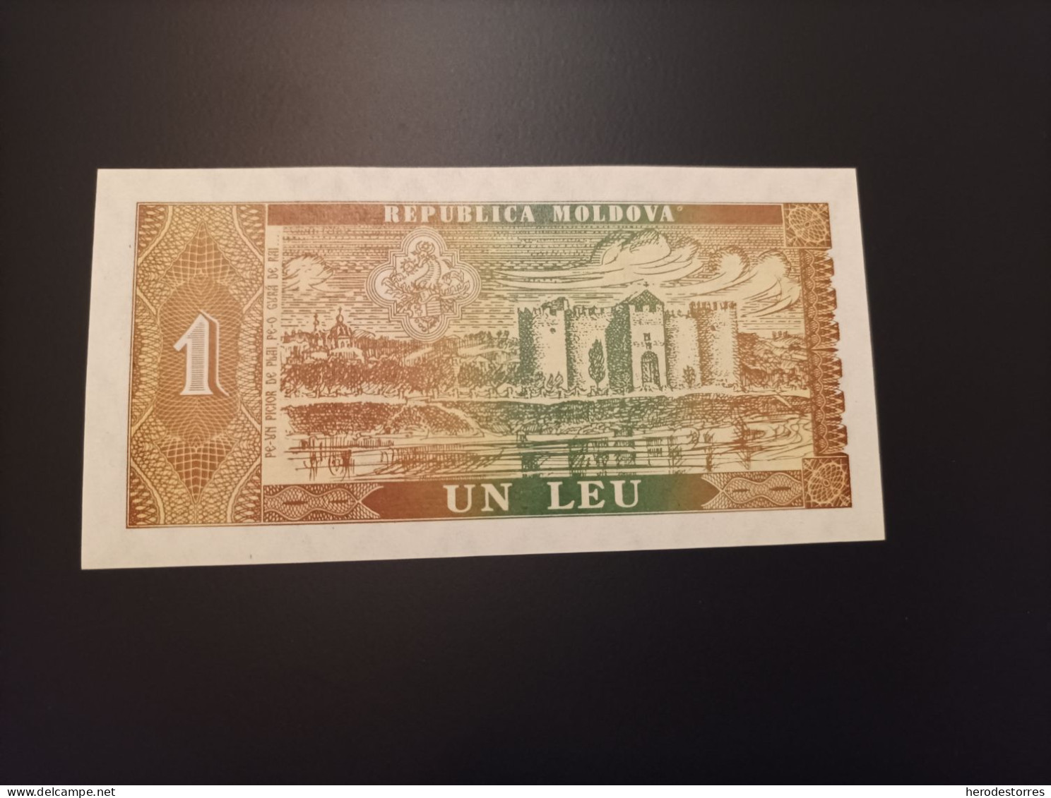 Billete Moldavia, 1 Leu, Año 1992, Nº Bajisimo A0028, UNC - Moldavië