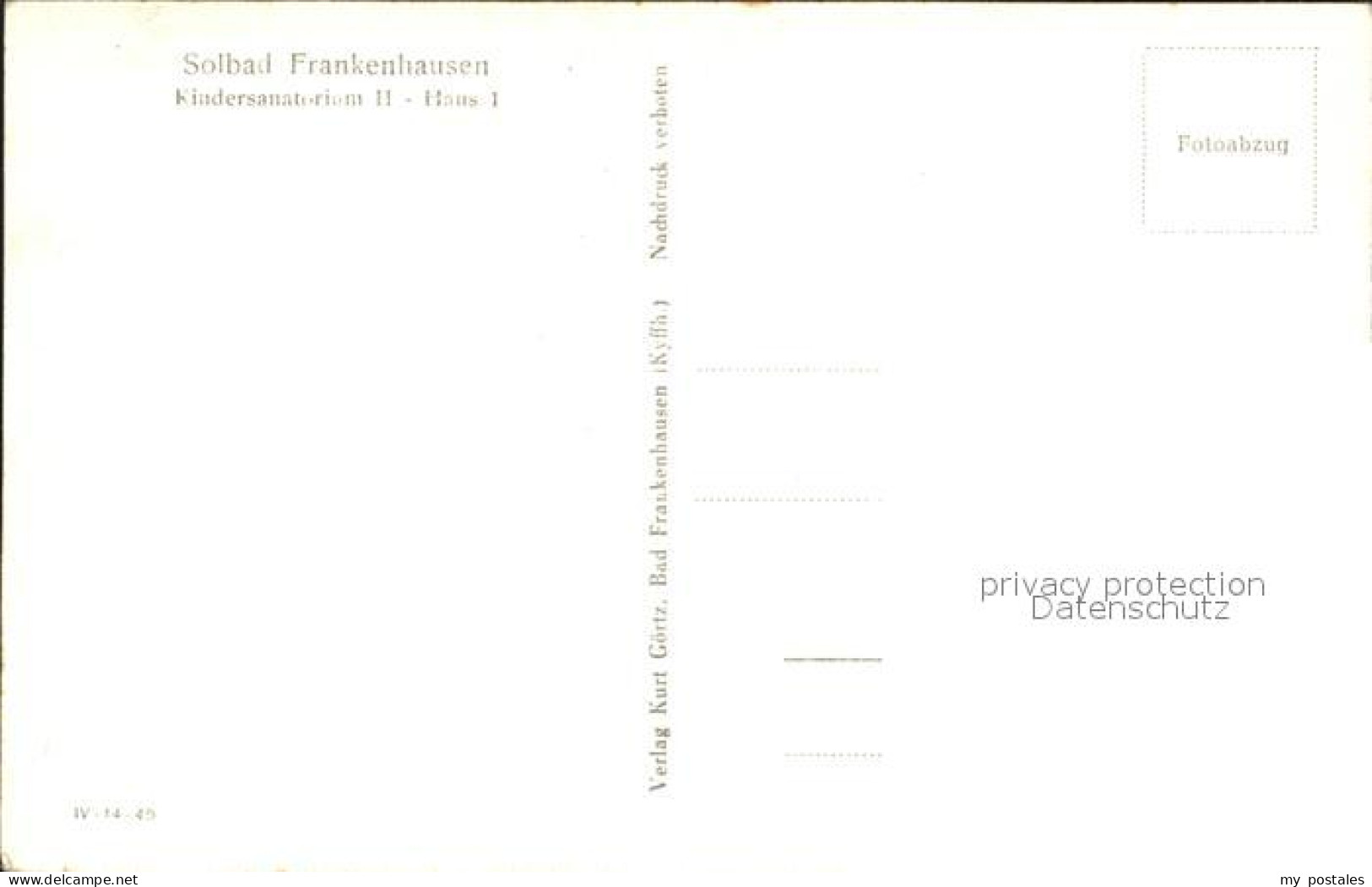 72246527 Frankenhausen Bad Kindersanatorium Bad Frankenhausen - Bad Frankenhausen