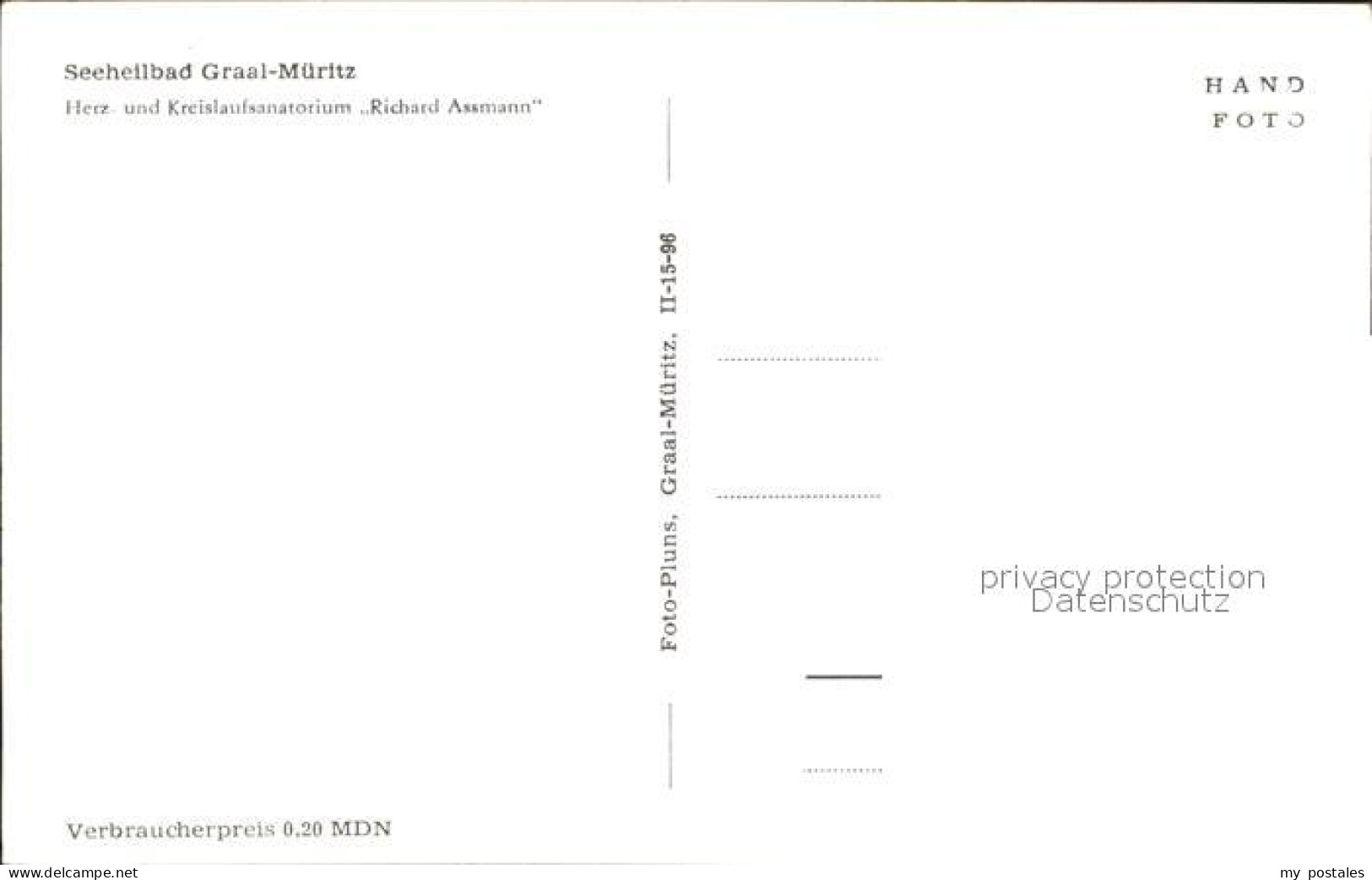 72246485 Graal-Mueritz Ostseebad Herz- Und Kreislaufsanatorium Richard Assmann S - Graal-Müritz