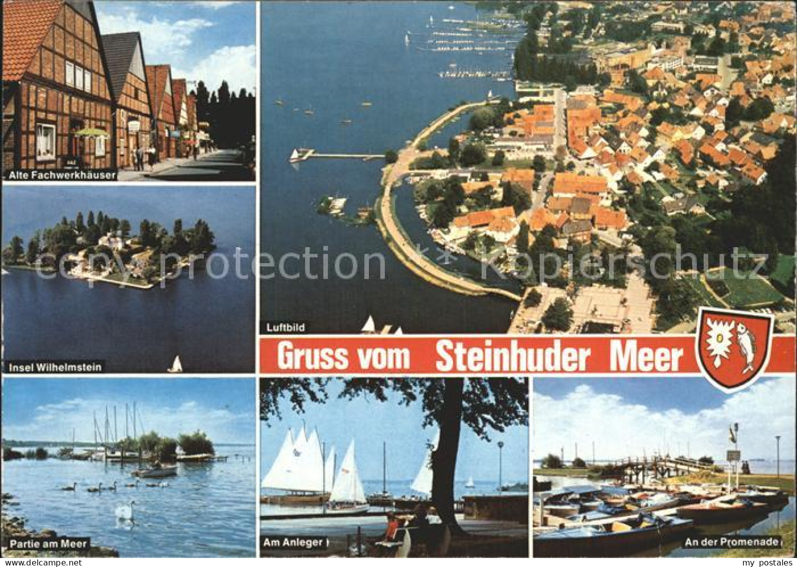 72245349 Steinhuder Meer Fliegeraufnahme Insel Wilhelmstein Am Anleger Promenade - Steinhude