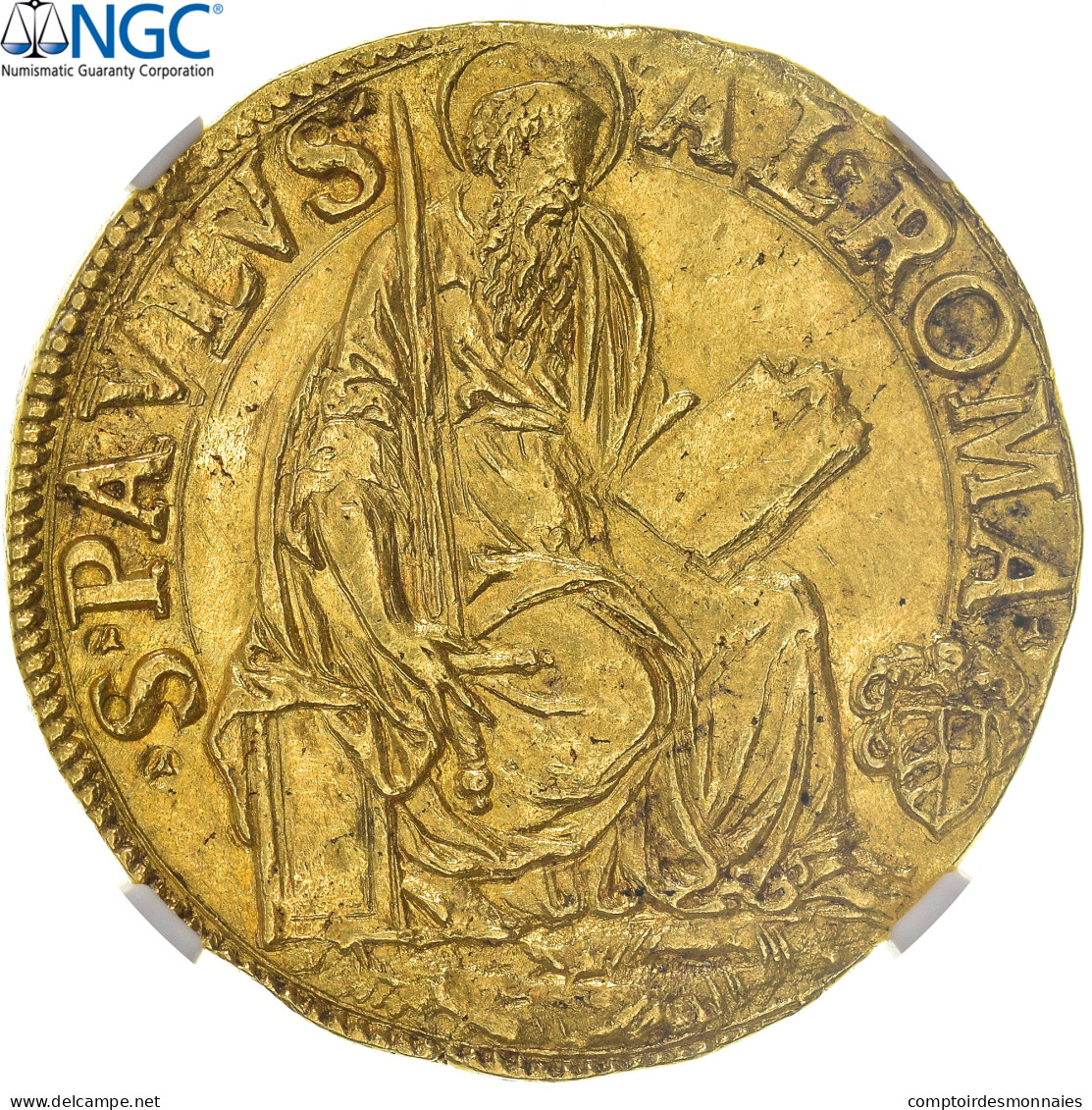 Monnaie, Vatican, Paul V, Quadruple, 1617, Roma, NGC, MS61, SUP+, Or, Gradée - Vatican