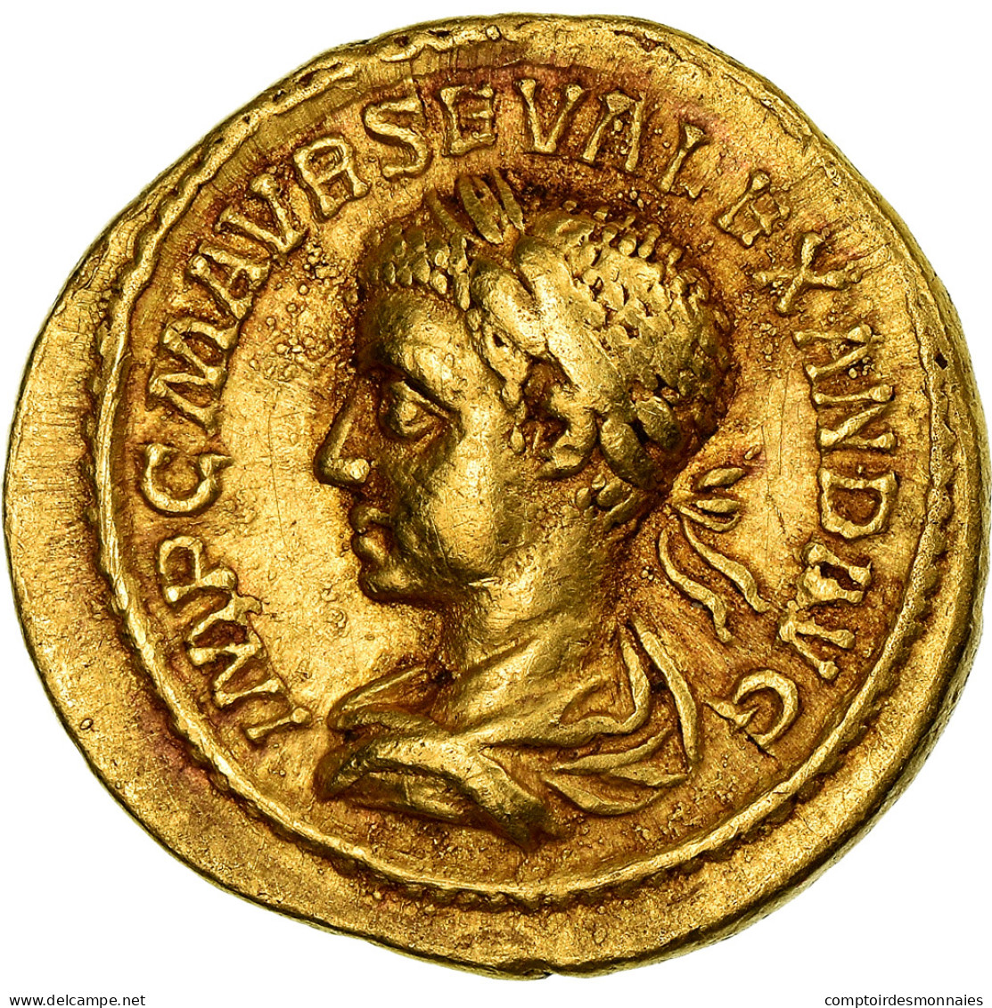 Alexandre Sévère, Quinaire, 224, Rome, Extrêmement Rare, Or, NGC, Ch VF - Les Sévères (193 à 235)