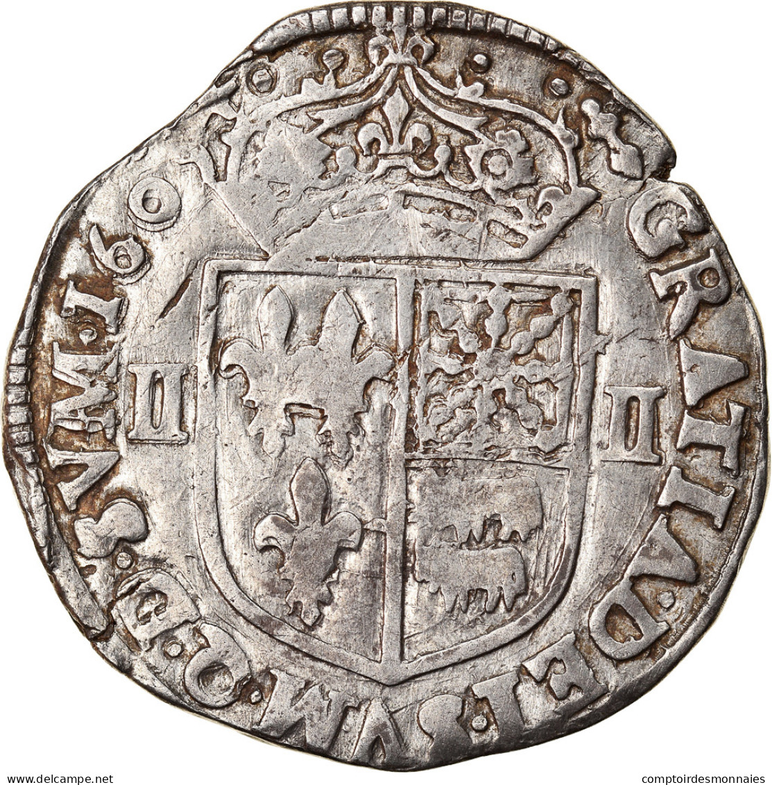 Monnaie, France, Henri IV, 1/4 Ecu, 1609, Morlaas, TTB, Argent, Duplessy:1240 - 1589-1610 Heinrich IV.