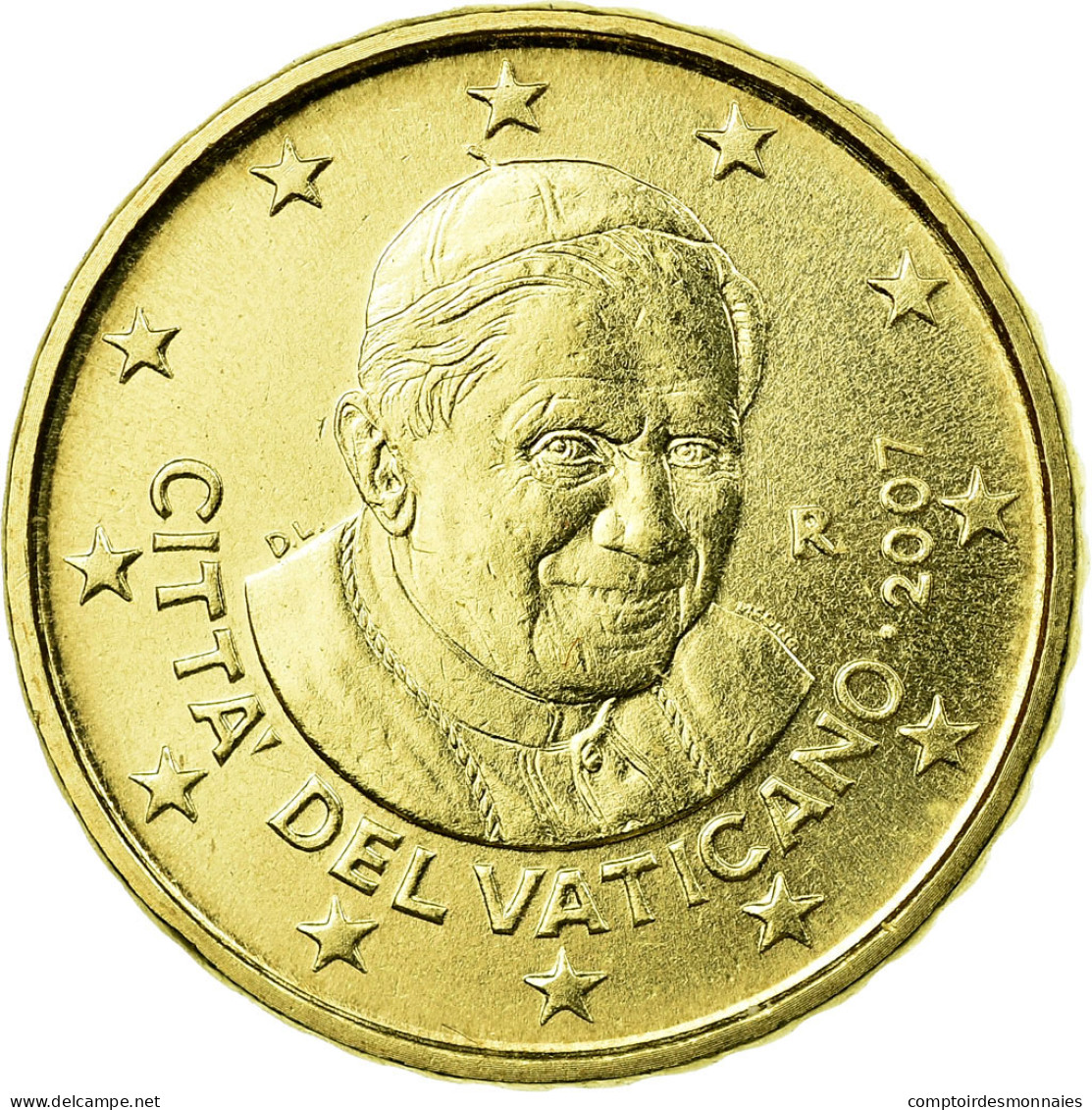 Cité Du Vatican, 10 Euro Cent, 2007, BU, SPL, Laiton, KM:378 - Vaticaanstad