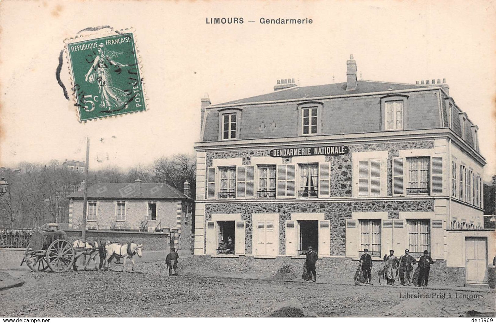 LIMOURS (Essonne) - Gendarmerie Nationale - Torpilleur Des Rues, Attelage De Cheval - Voyagé 1910 (2 Scans) - Limours