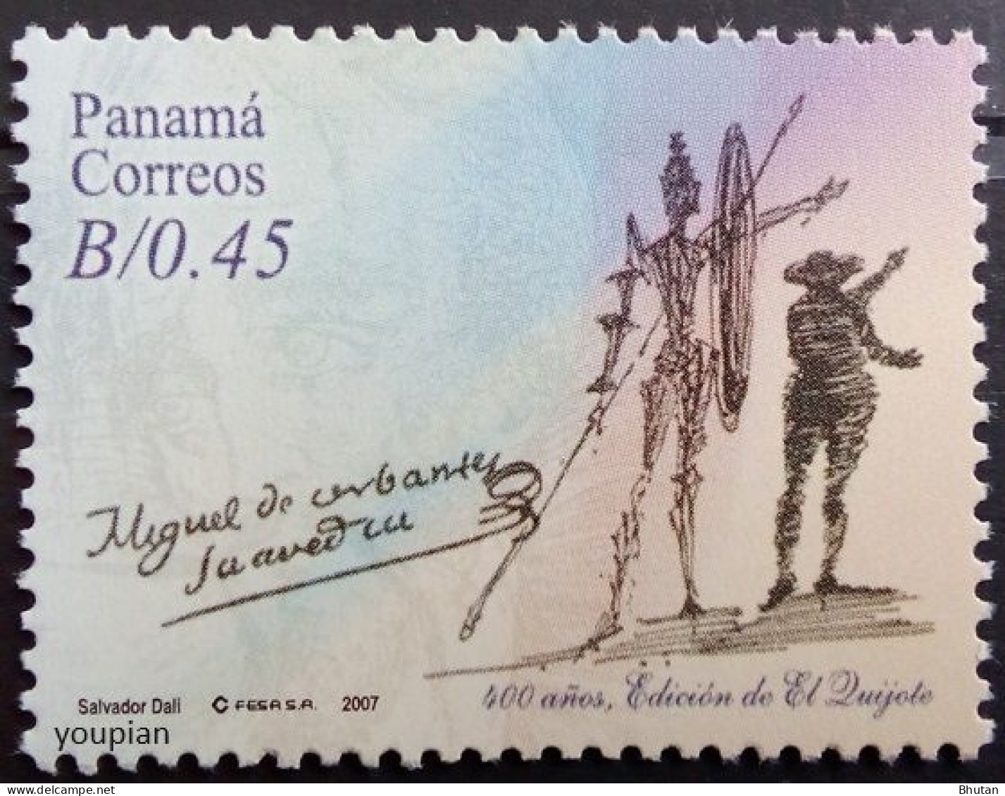 Panama 2007, 100 Years Don Quijote Novel, MNH Single Stamp - Panamá